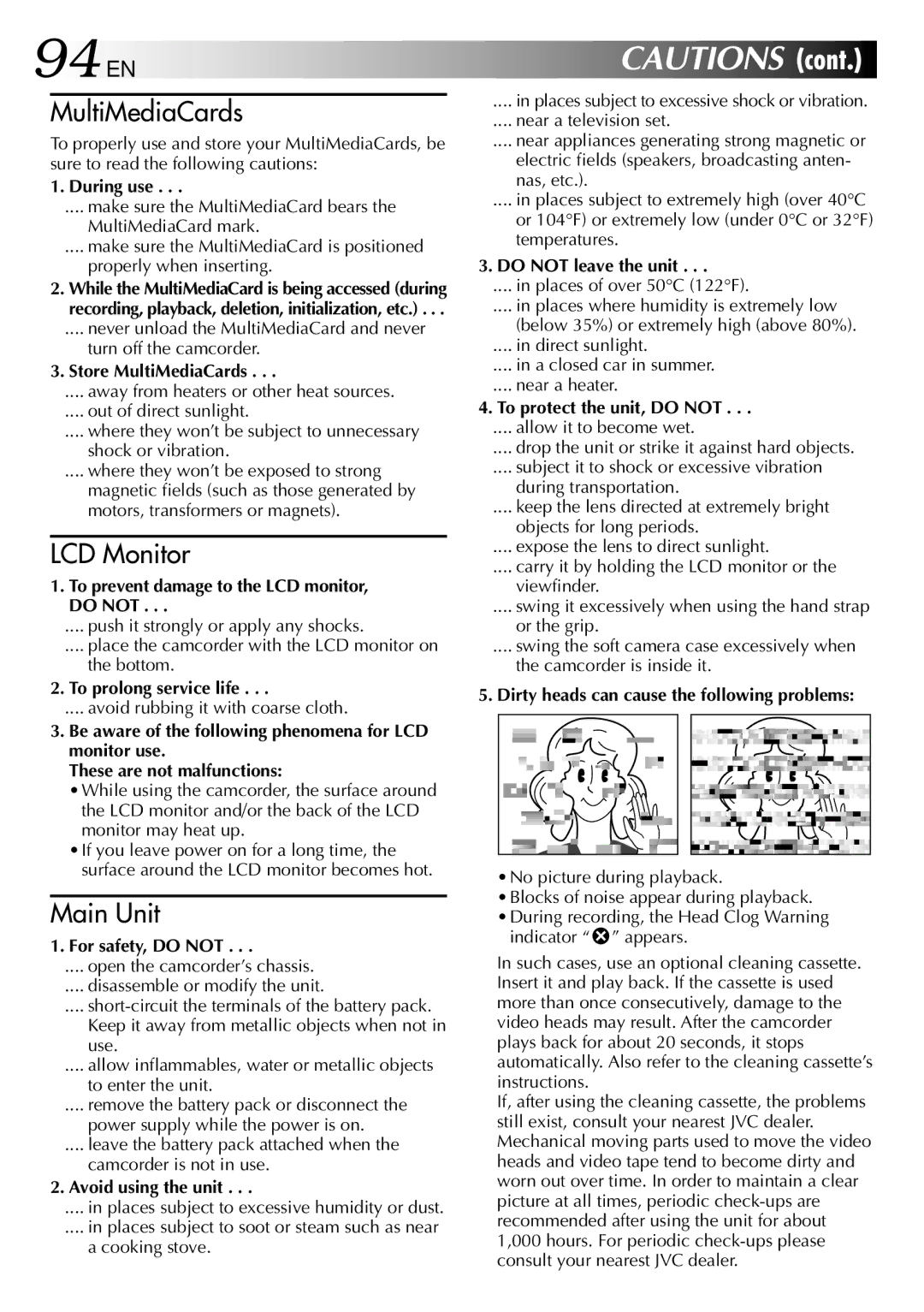 JVC GR-DVM90 specifications 94 EN 