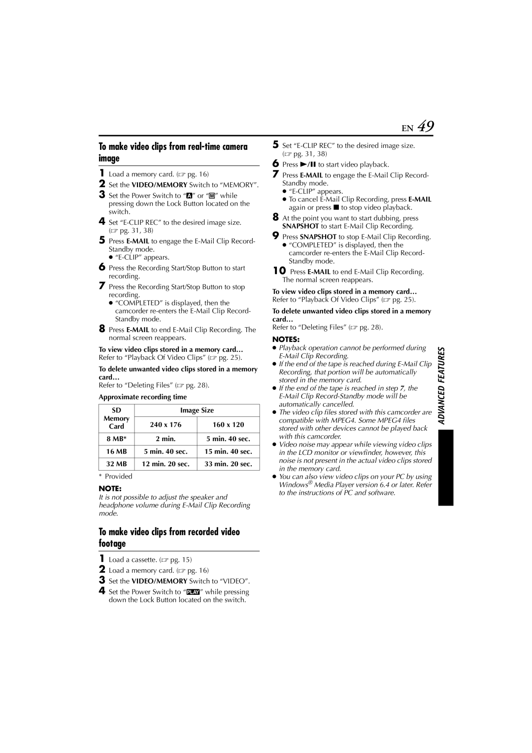 JVC GR-DVP10 manual Image, To make video clips from recorded video footage 