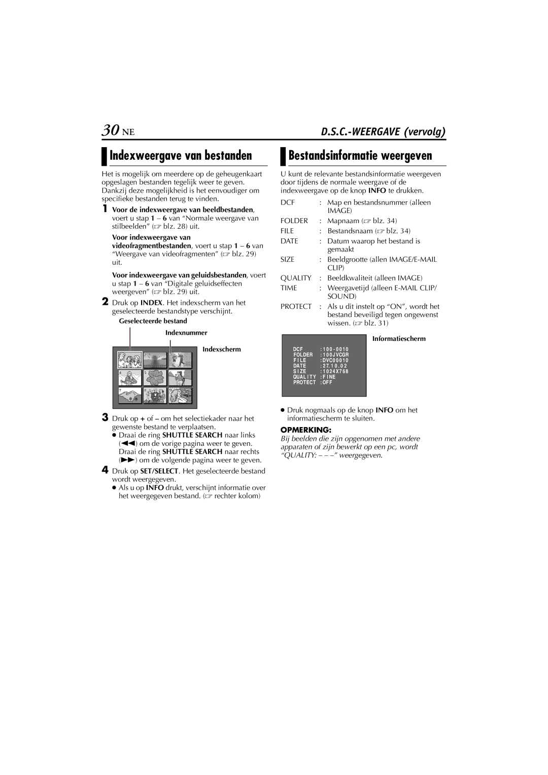 JVC GR-DVP5, GR-DVP7 manual 30 NE 