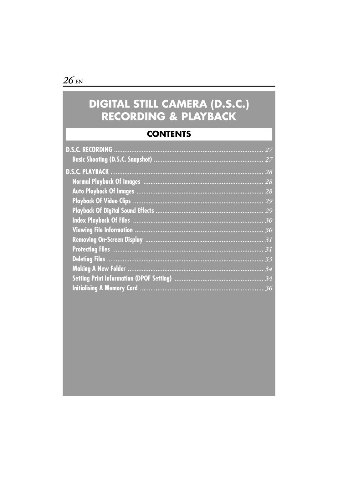 JVC GR-DVP7 instruction manual 26 EN, Recording & Playback 