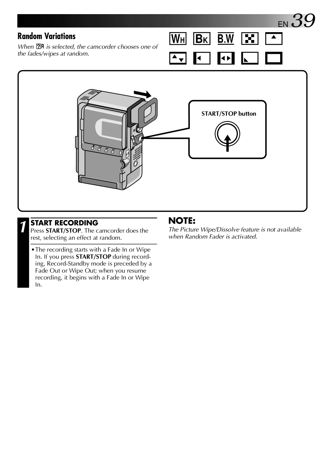 JVC LYT0002-0W3A, GR-DVX 2LTD manual Random Variations 