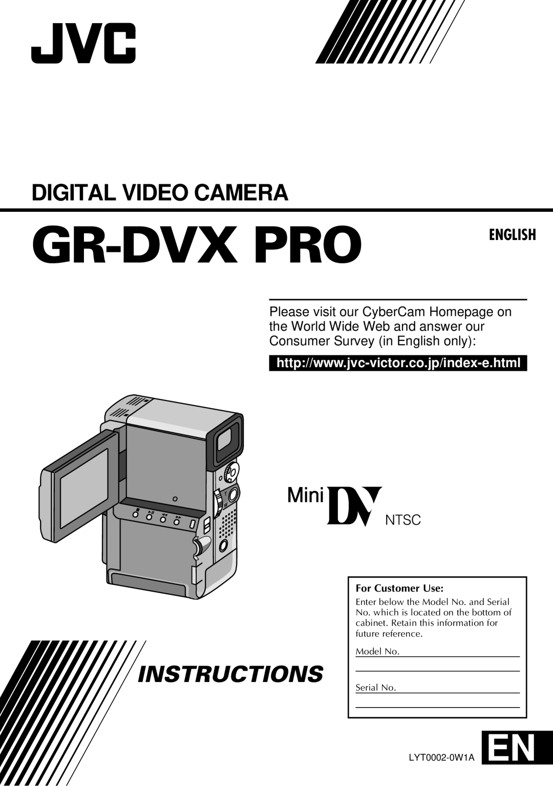 JVC GR-DVX PRO manual Gr-Dvx Pro, For Customer Use 