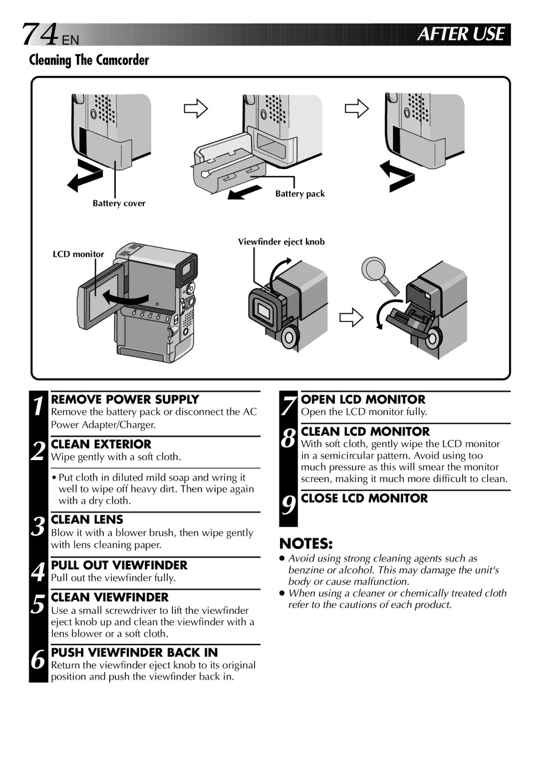 JVC GR-DVX PRO manual Cleaning The Camcorder 