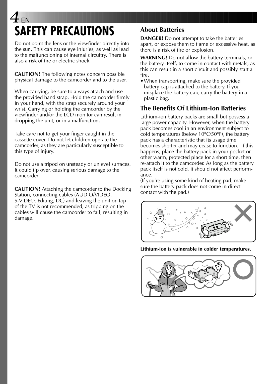 JVC GR-DVX2, LYT0002-0X8A specifications Safety Precautions 