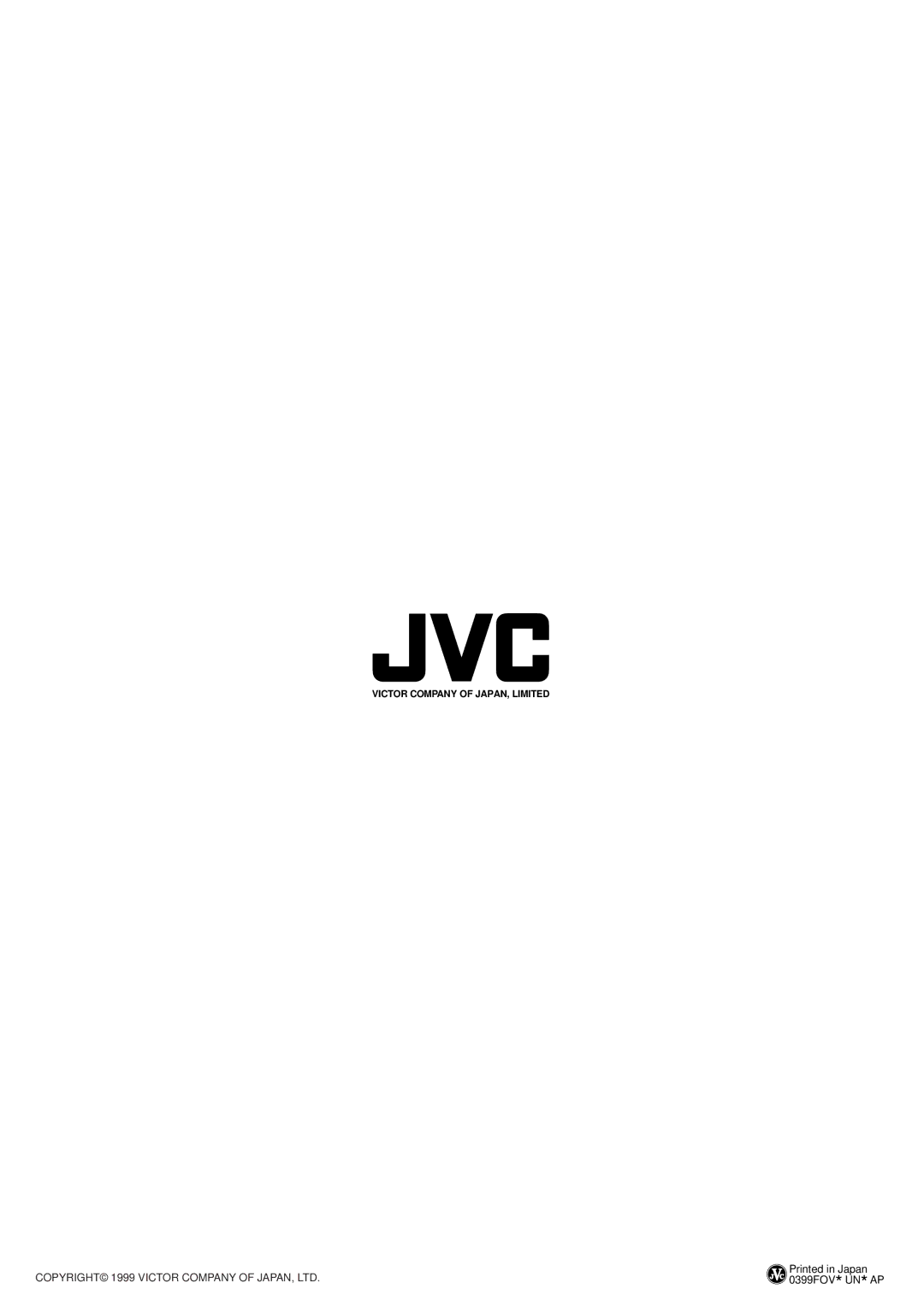 JVC GR-DVX40, GR-DVX70, GR-DVM70, GR-DVM50 user manual 0399FOV*UN*AP 