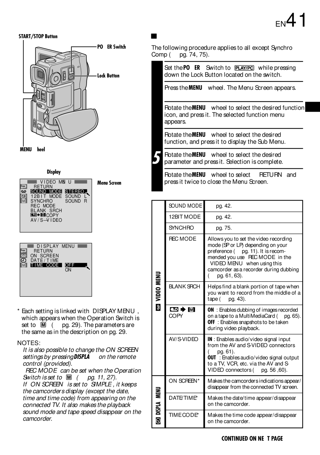 JVC GR-DVX90 specifications EN41 