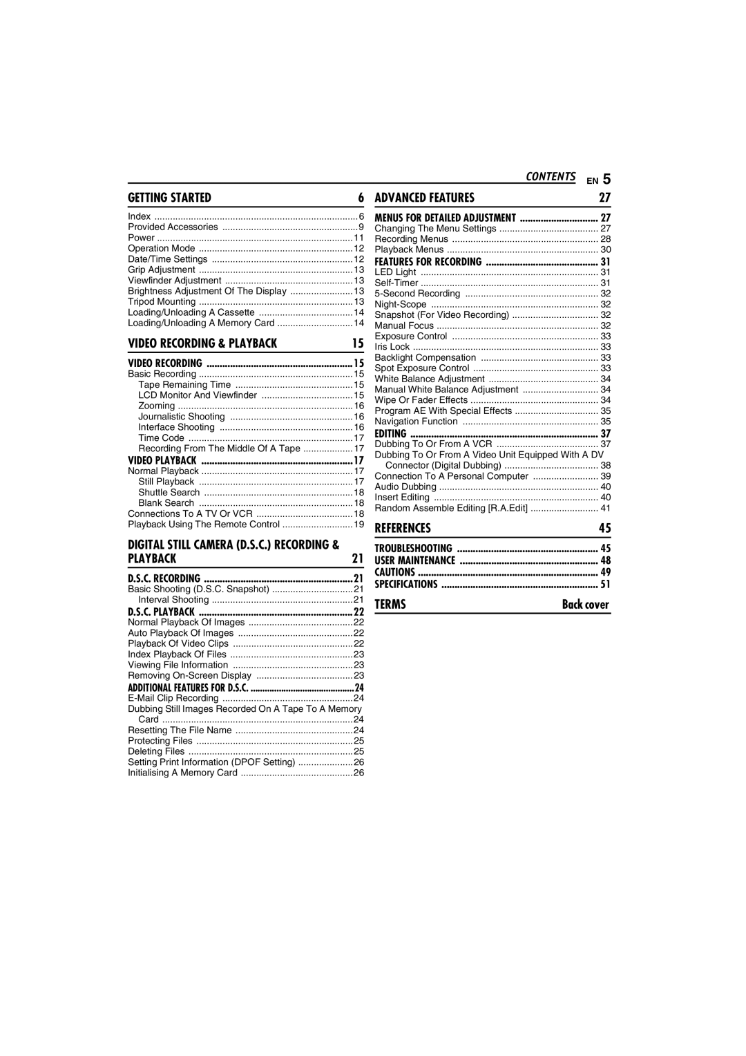 JVC GR-DX317, GR-DX107, GR-DX307 instruction manual References 