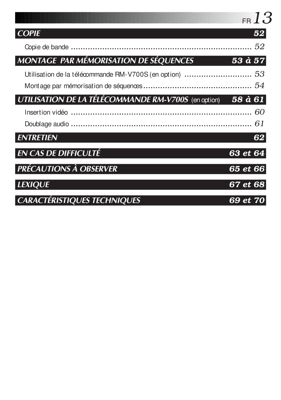 JVC GR-FXM106S manual Copie 