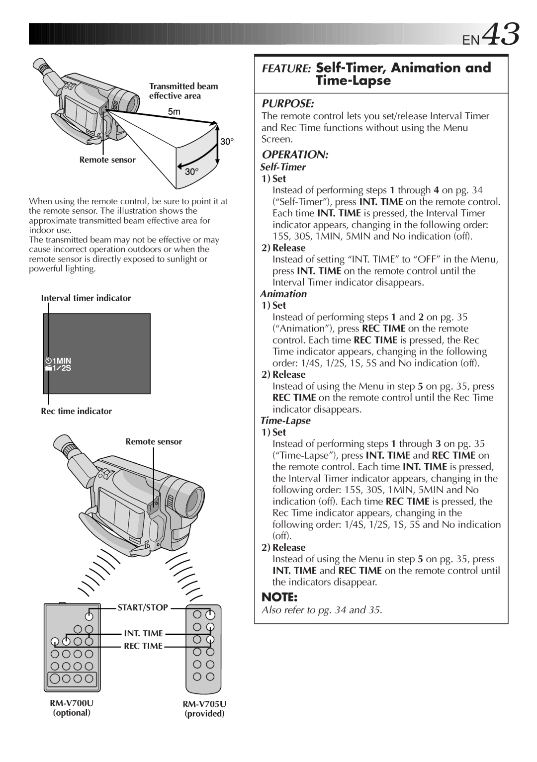 JVC LYT0415-001A, GR-FXM50 manual Feature Self-Timer, Animation Time-Lapse 