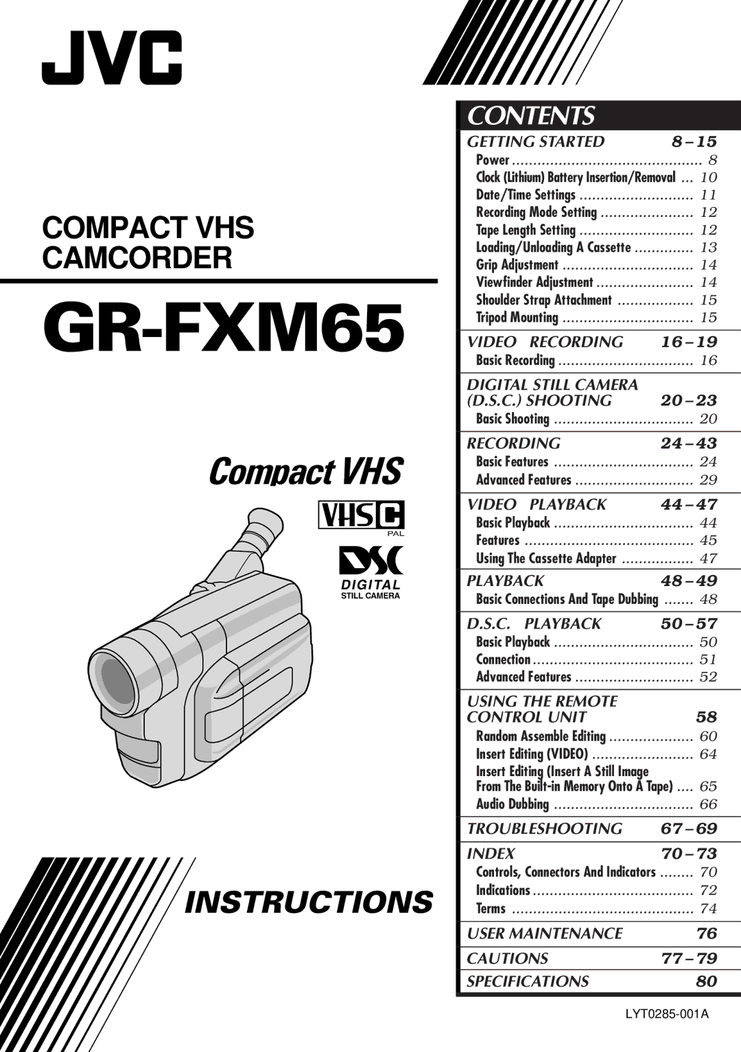 JVC GR-FXM65 specifications 