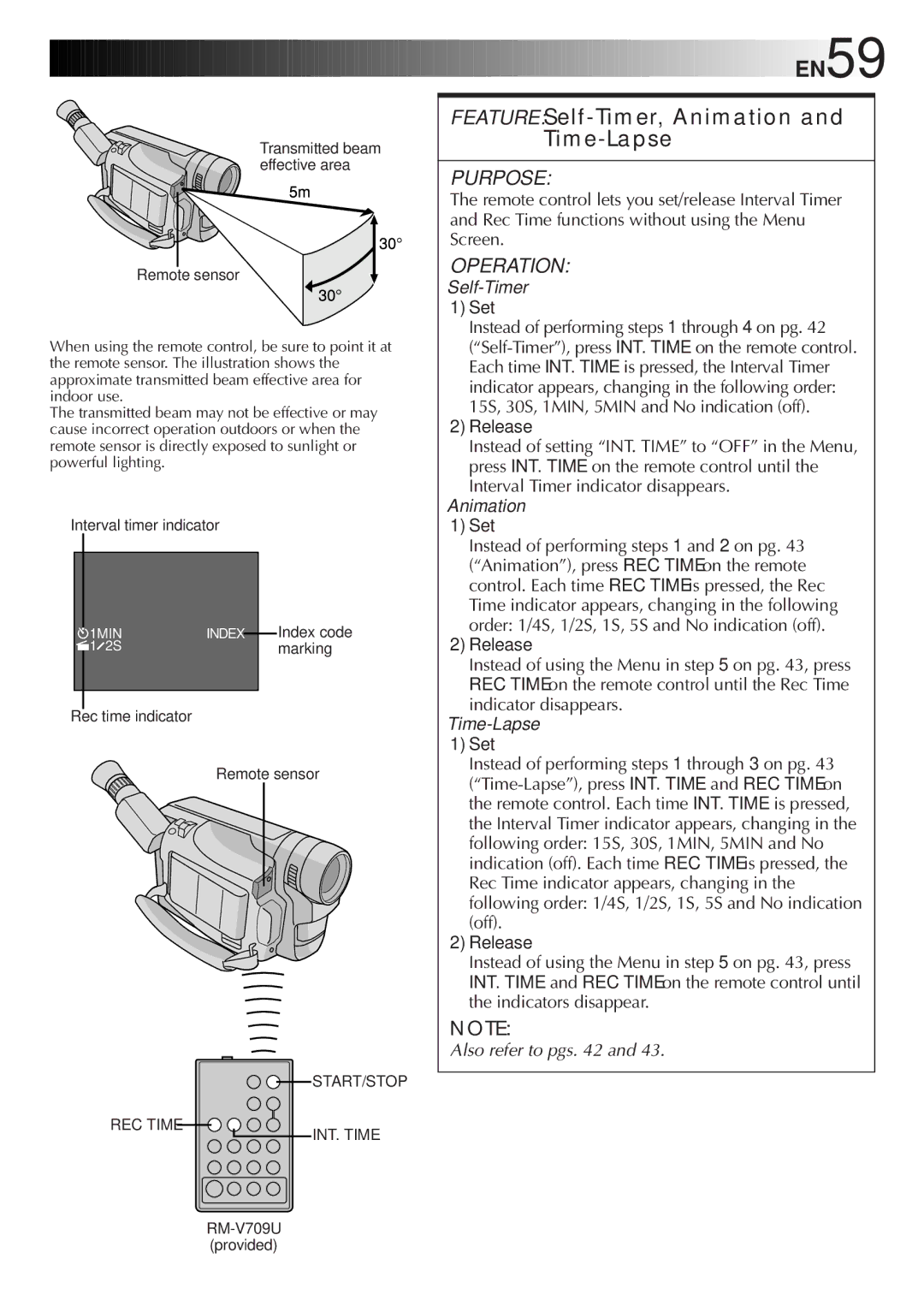 JVC GR-FXM65 specifications Feature Self-Timer, Animation Time-Lapse 