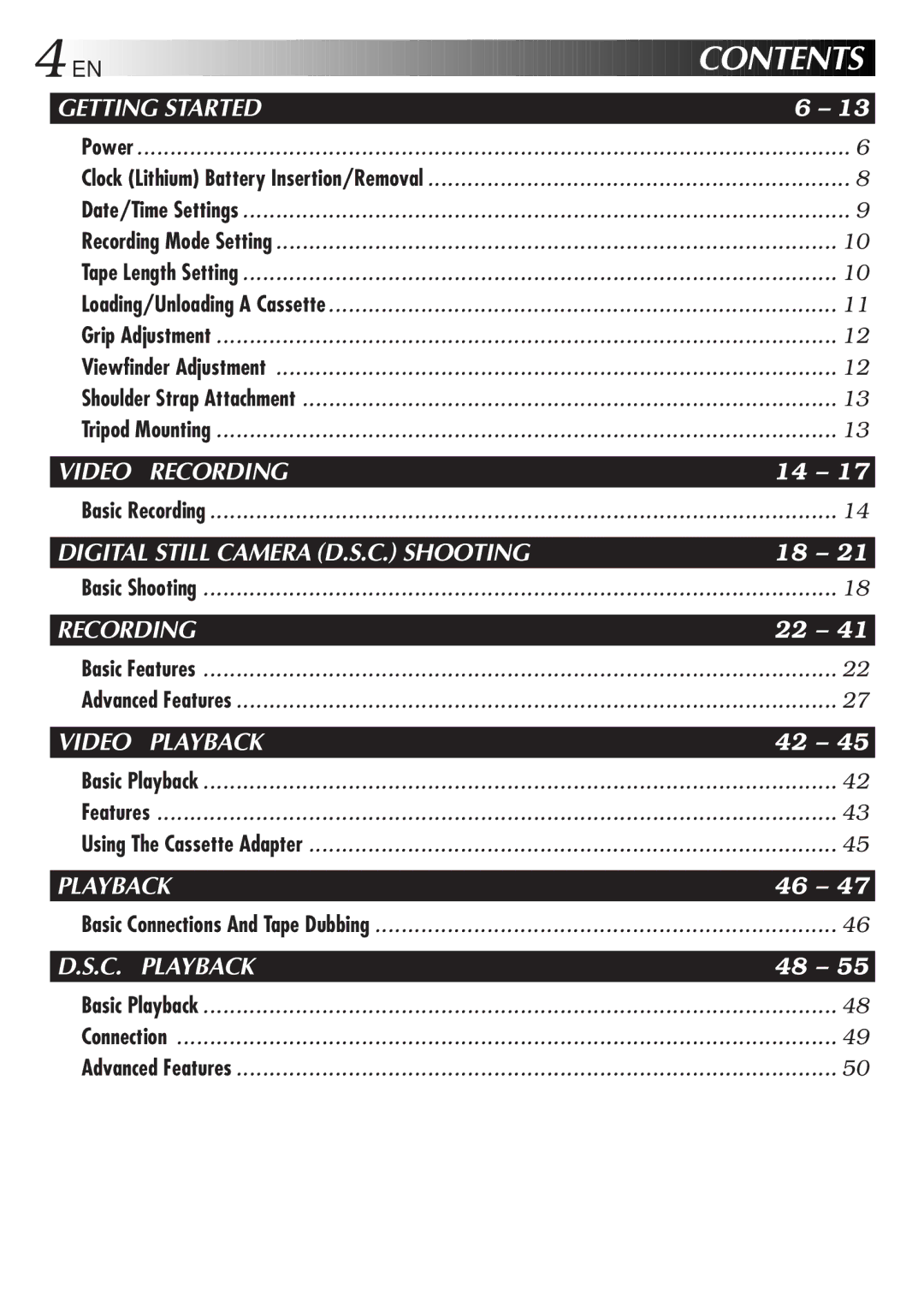 JVC GR-FXM75 manual Contents 