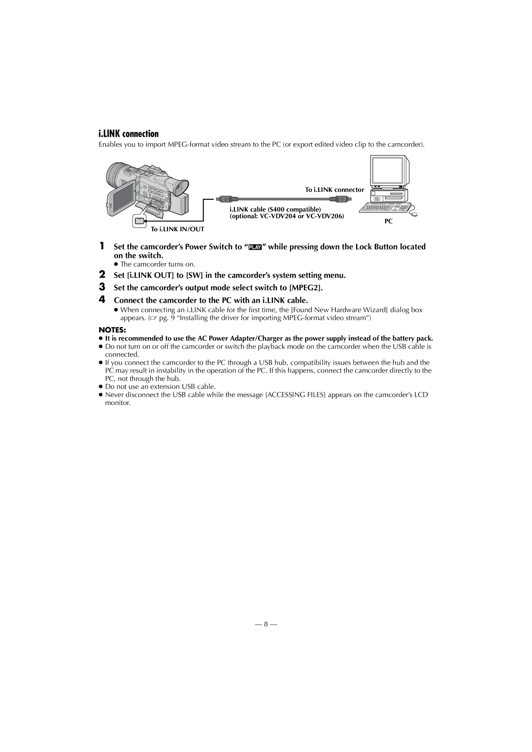 JVC LYT1154-001C, GR-HD1, 0503-FO-ID-VP manual Link connection 