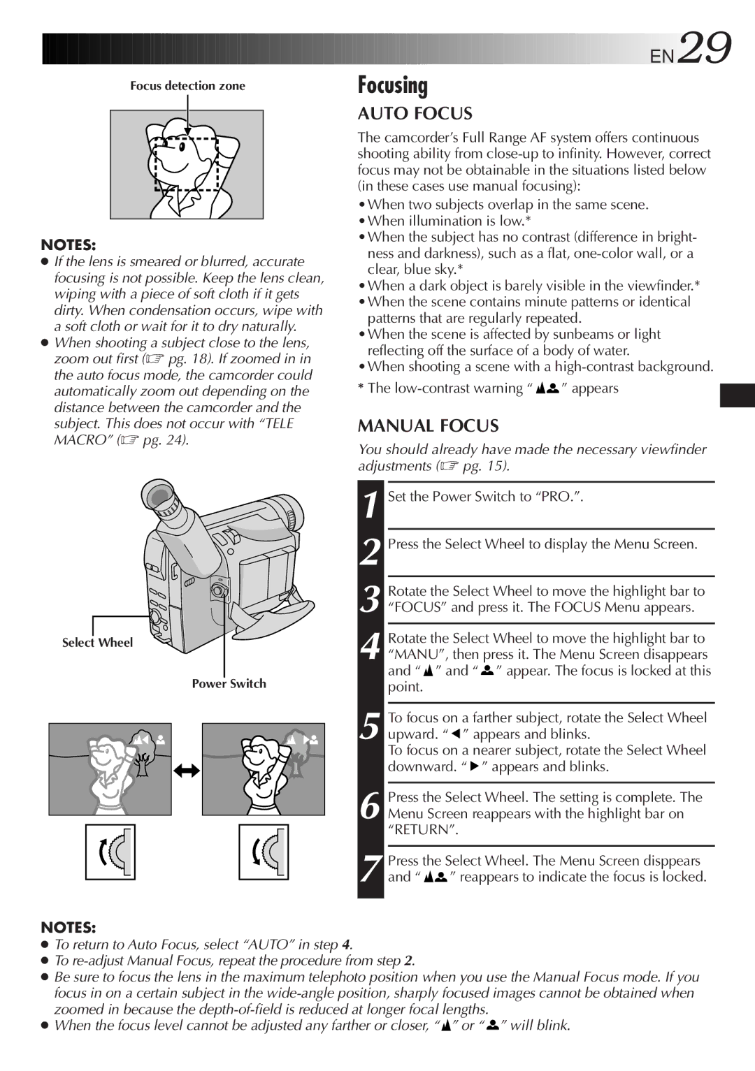 JVC GR-SX867UM specifications Focusing, Patterns that are regularly repeated 