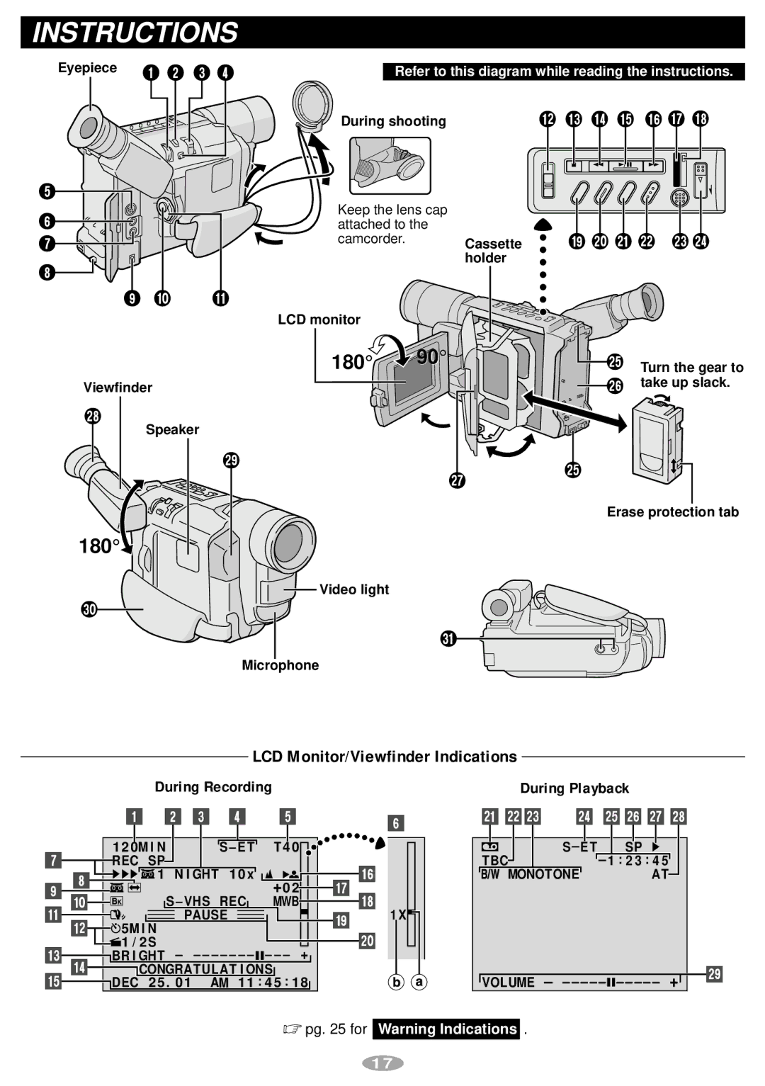 JVC LYT0881-001A, GR-SXM547 manual Instructions 