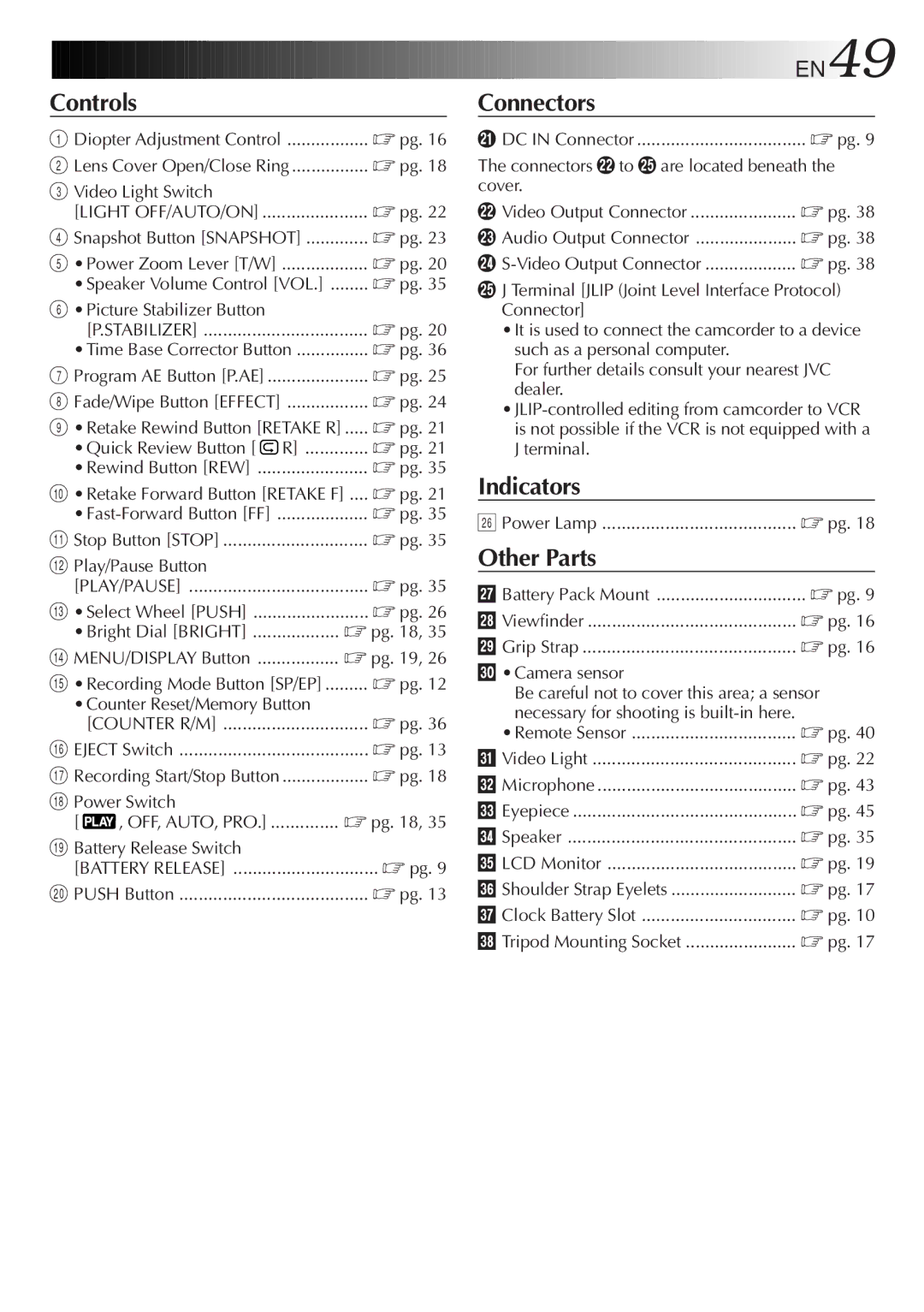 JVC GR-SXM720 specifications EN49 