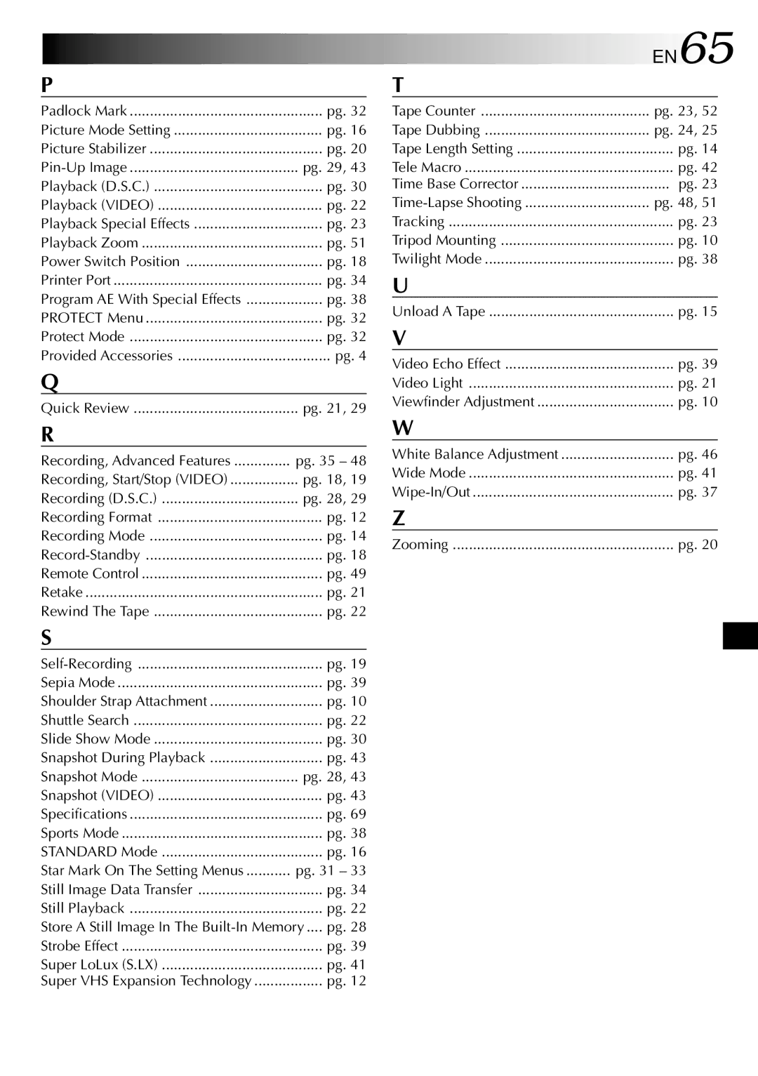 JVC GR-SXM930, GR-SXM730 specifications EN65, Store a Still Image In The Built-In Memory, Tape Dubbing 