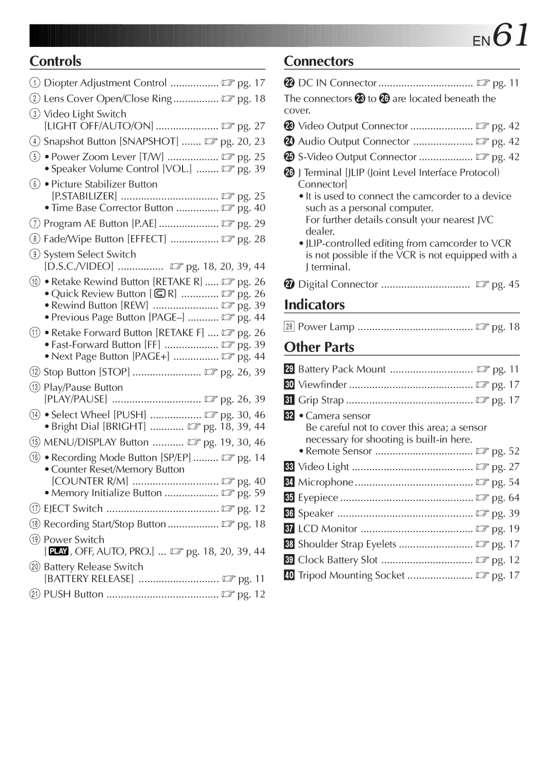 JVC GR-SXM920 specifications EN61 