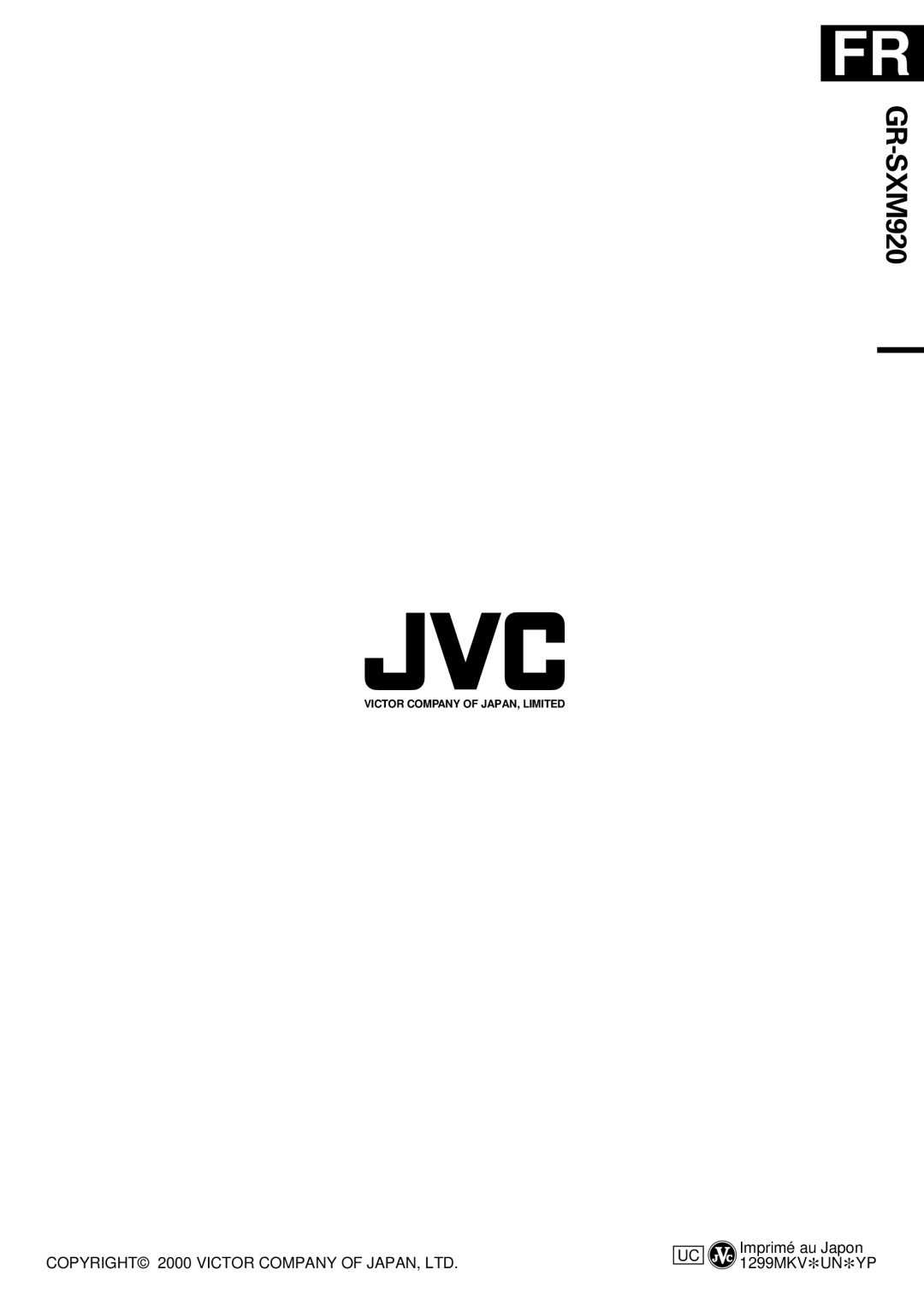 JVC GR-SXM920 manual 