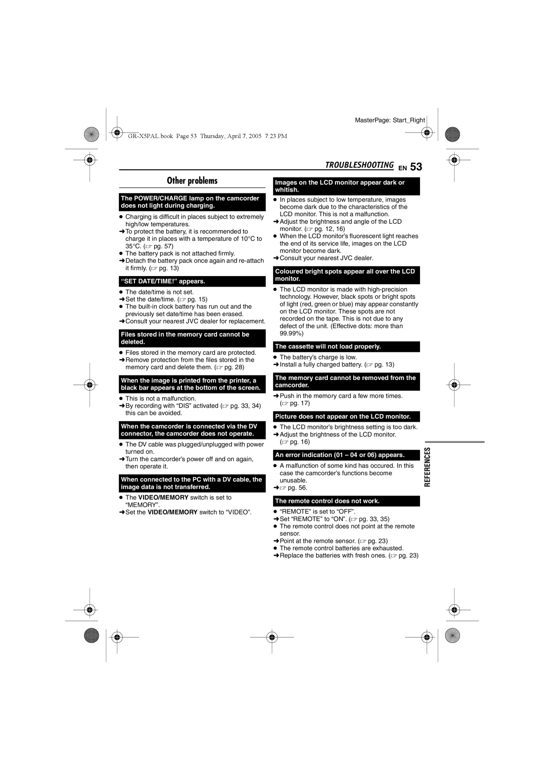 JVC GR-X5EK, GR-X5EE manual Other problems 