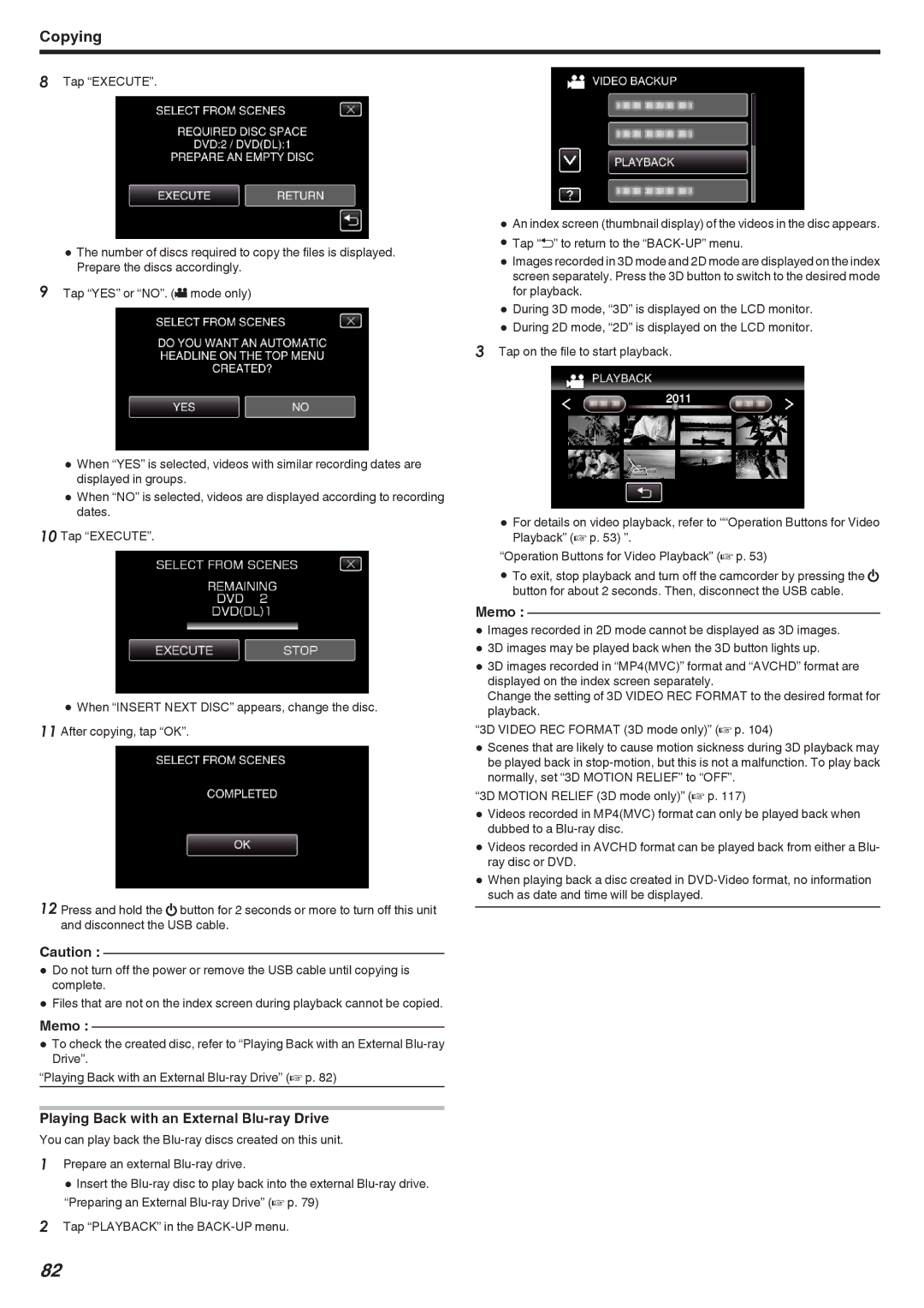 JVC GSTD1BUS manual Playing Back with an External Blu-ray Drive 