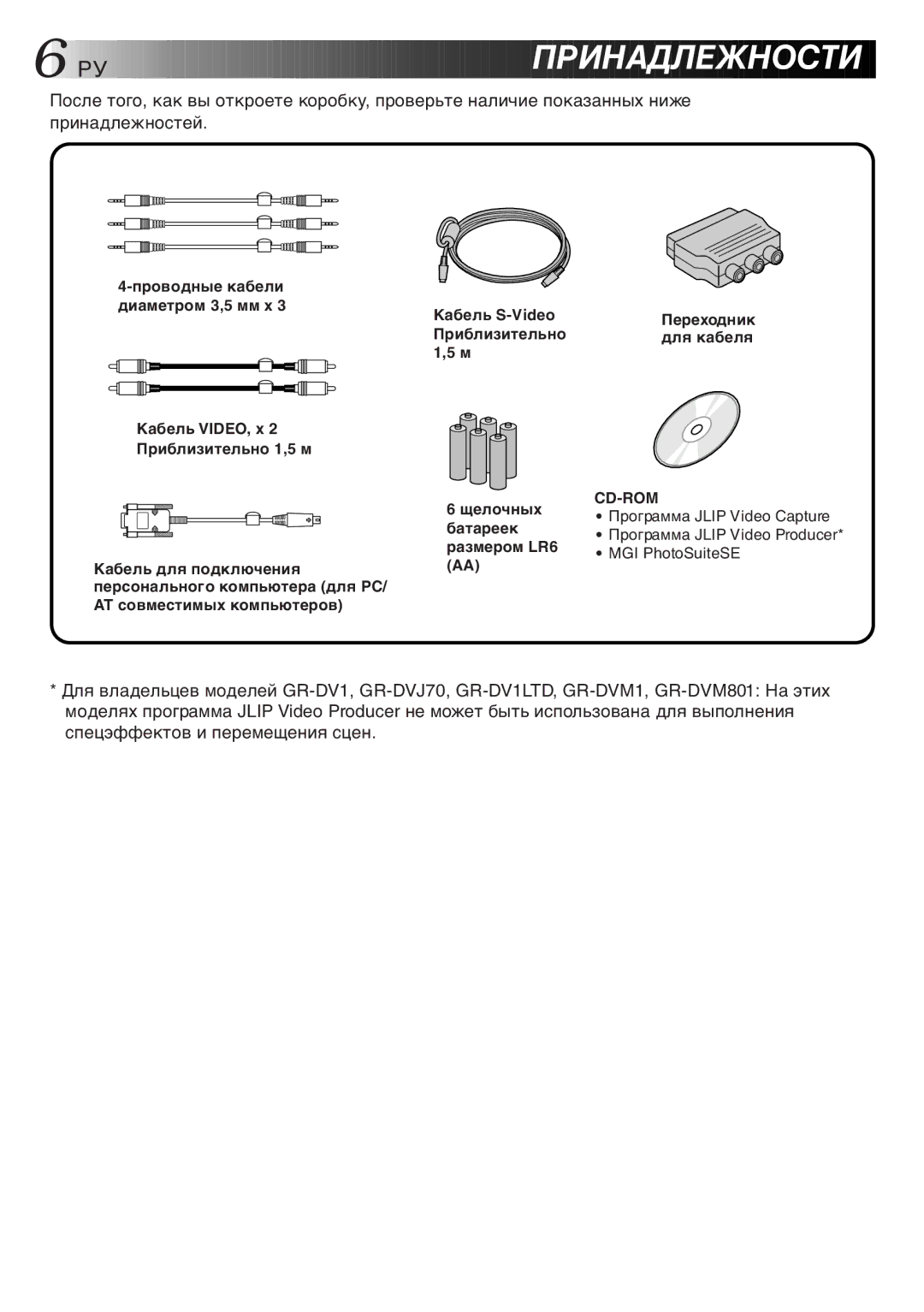 JVC GV-CB3E manual ПР И Надлежности, Cd-Rom 