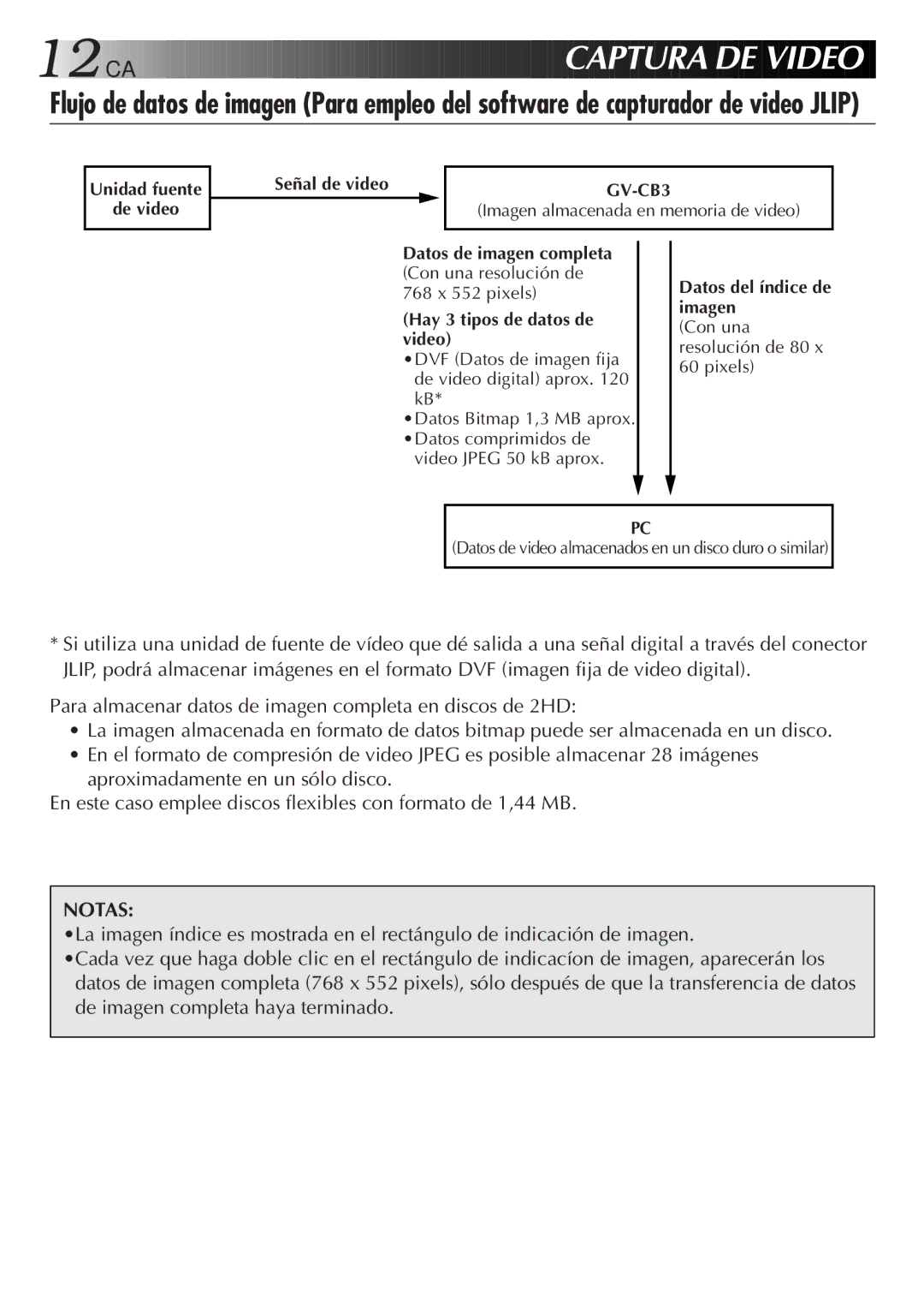 JVC GV-CB3E manual Capt URA DE Video, Unidad fuente De video Señal de video, Hay 3 tipos de datos de video 