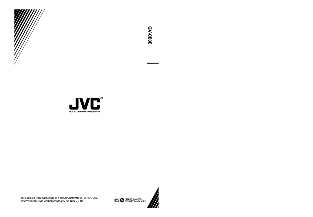 JVC GV-CB3E manual Victor Company Of Japan, Limited 