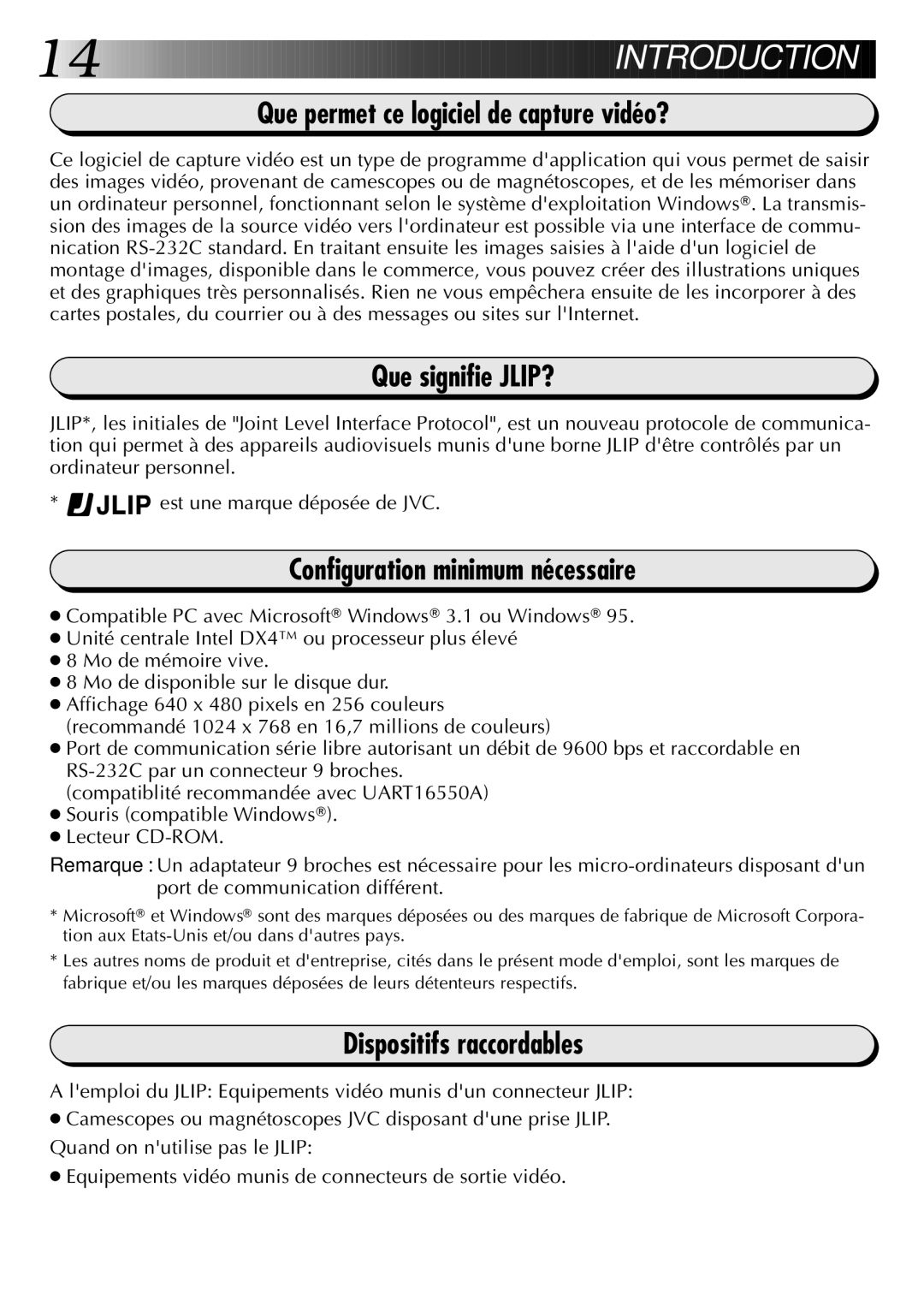 JVC GV-DS1U manual Que permet ce logiciel de capture vidéo?, Que signifie JLIP?, Configuration minimum nécessaire 