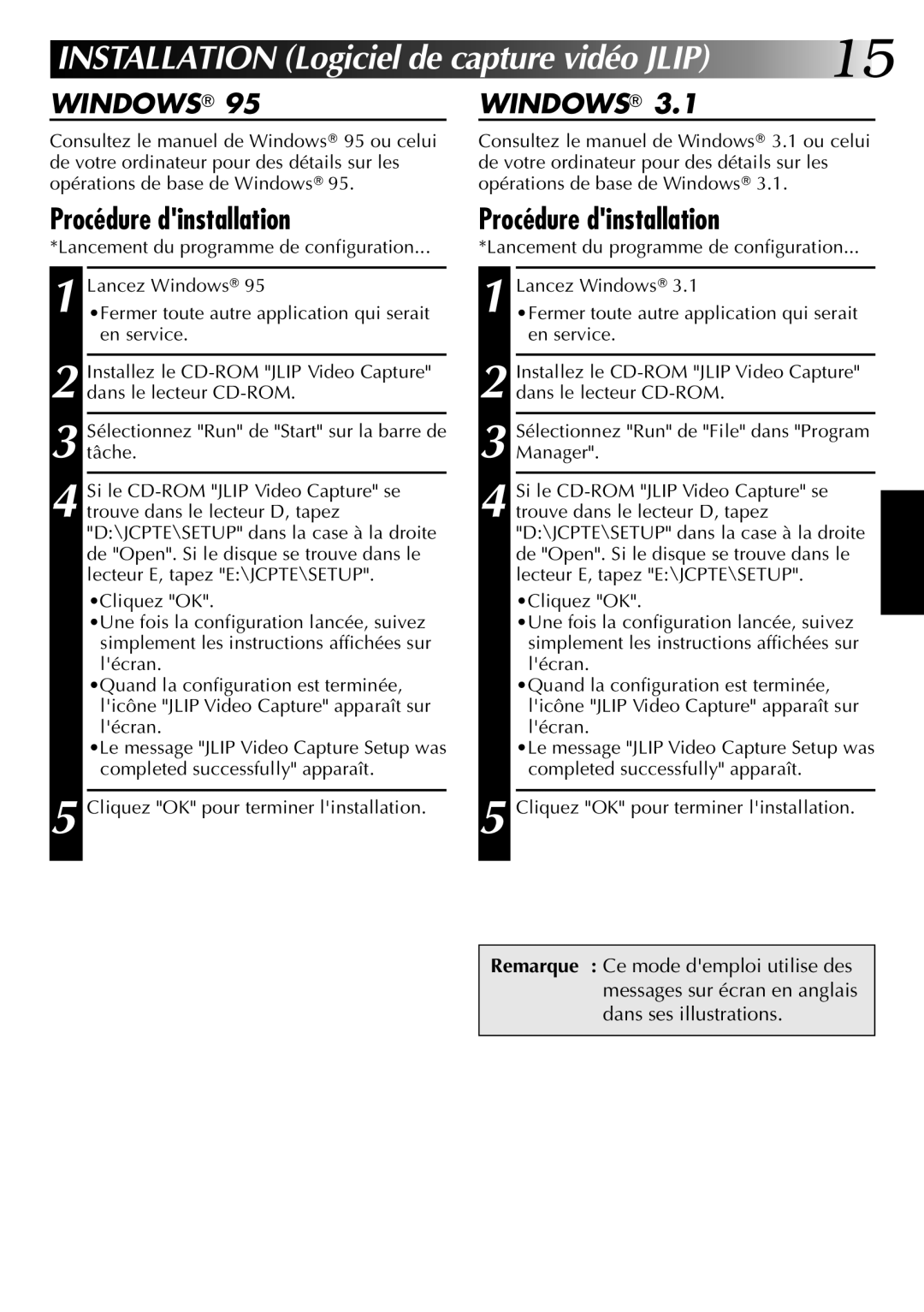 JVC GV-DS1U manual Procédure dinstallation, Windows 