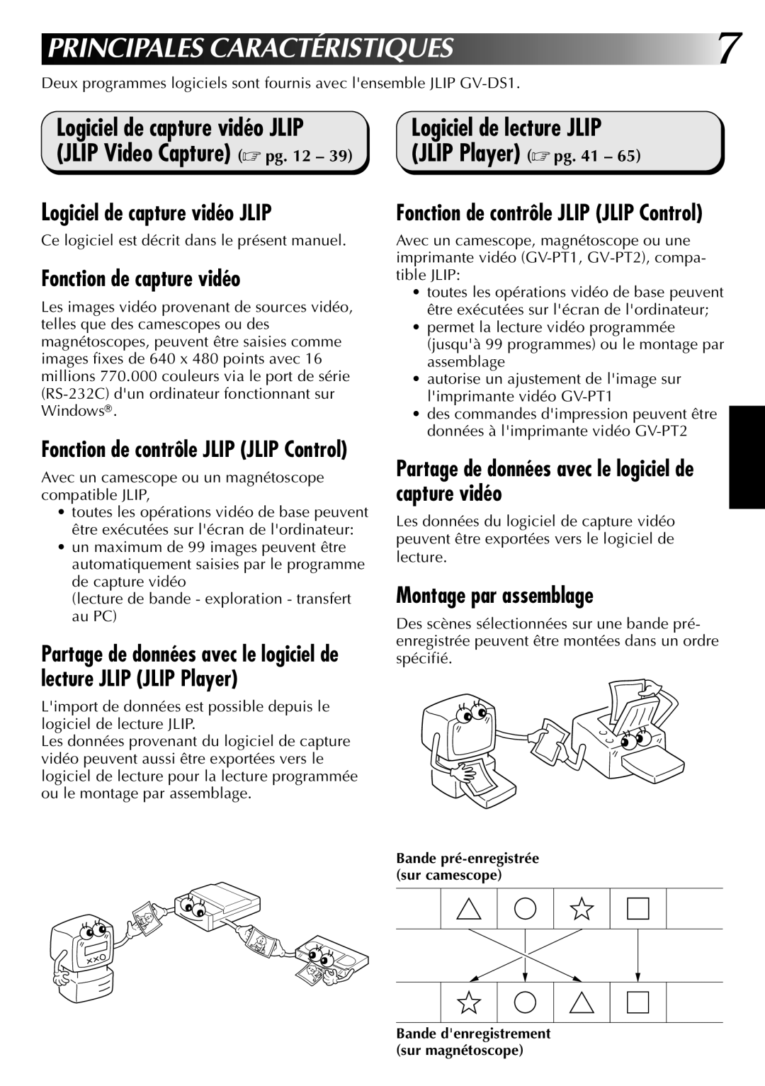 JVC GV-DS1U manual Fonction de contrôle Jlip Jlip Control, Logiciel de capture vidéo Jlip Jlip Video Capture 