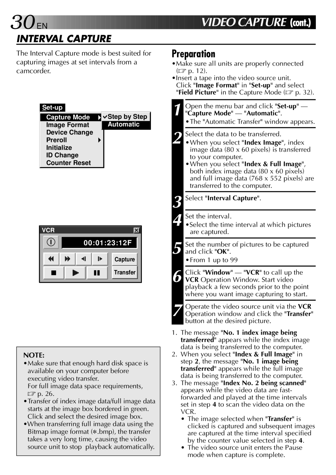 JVC GV-DS2 manual Select Interval Capture 