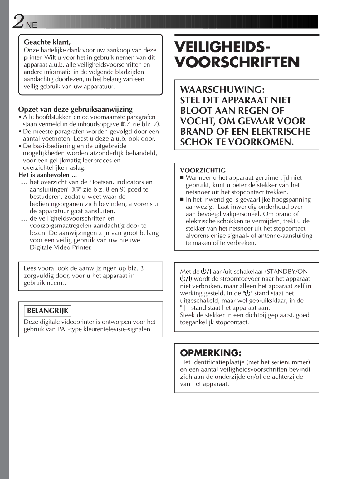 JVC GV-DT3 manual Geachte klant, Opzet van deze gebruiksaanwijzing, Het is aanbevolen 