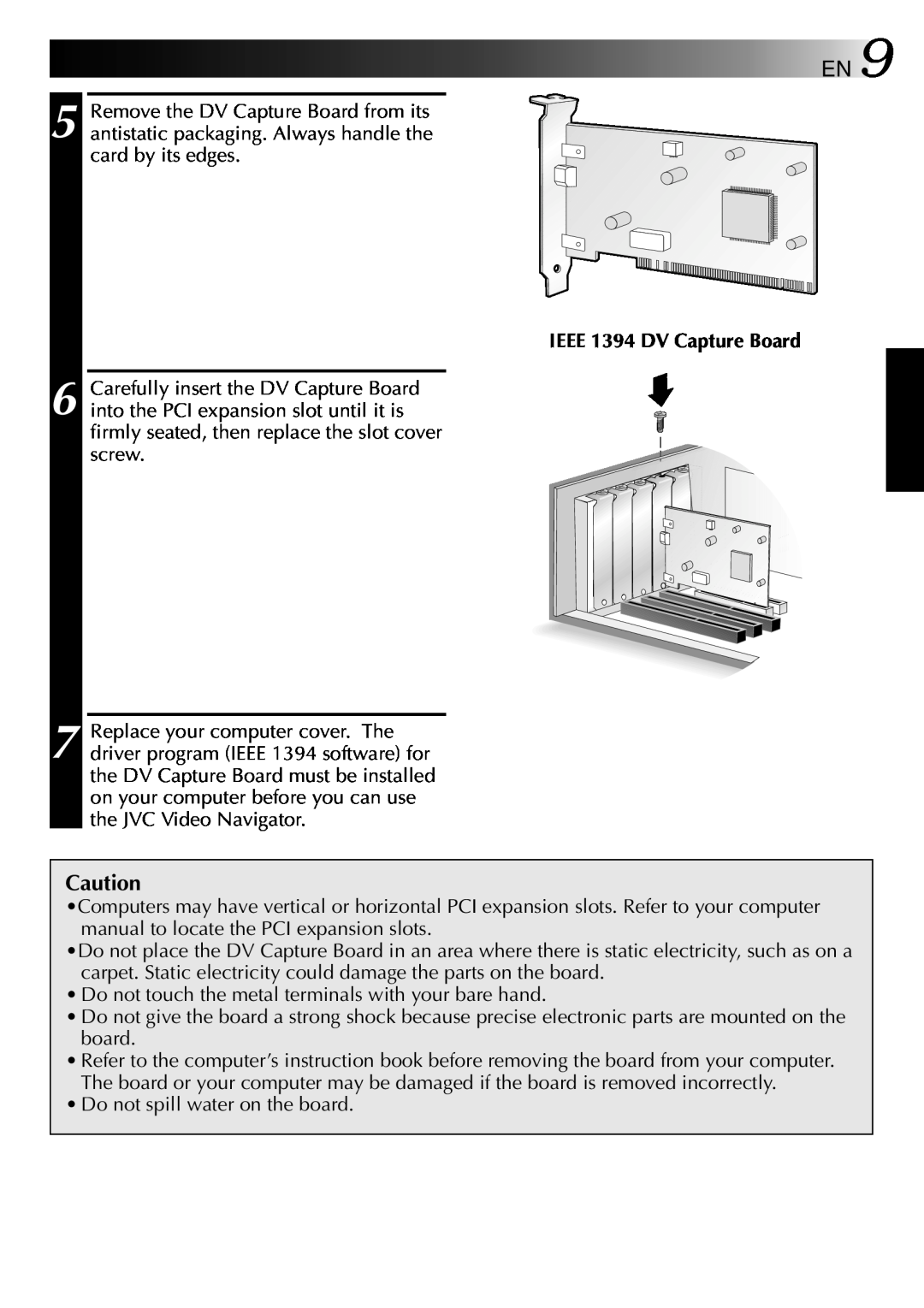 JVC GV-DV1000 manual IEEE 1394 DV Capture Board 