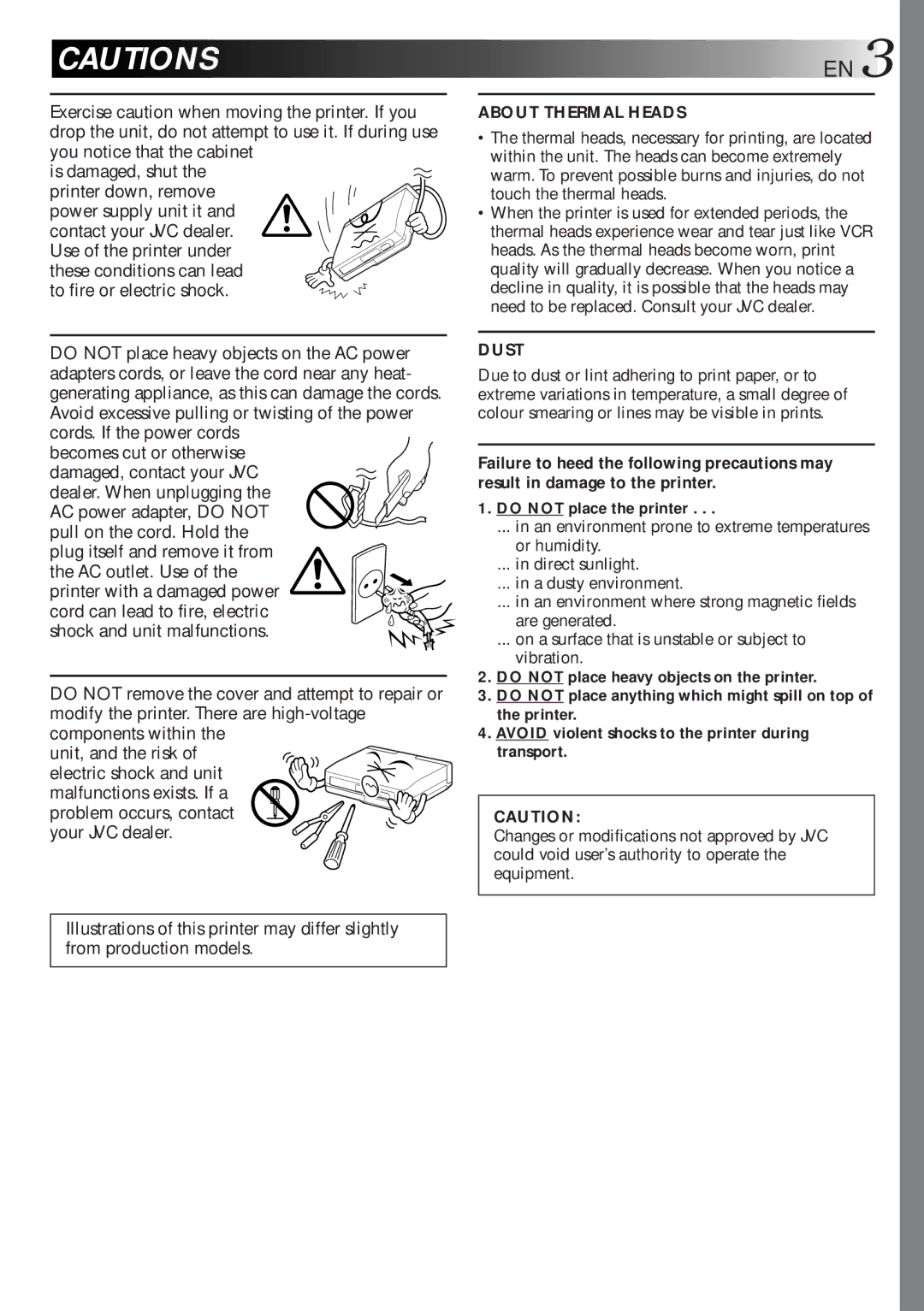 JVC GV-HT1 manual About Thermal Heads 