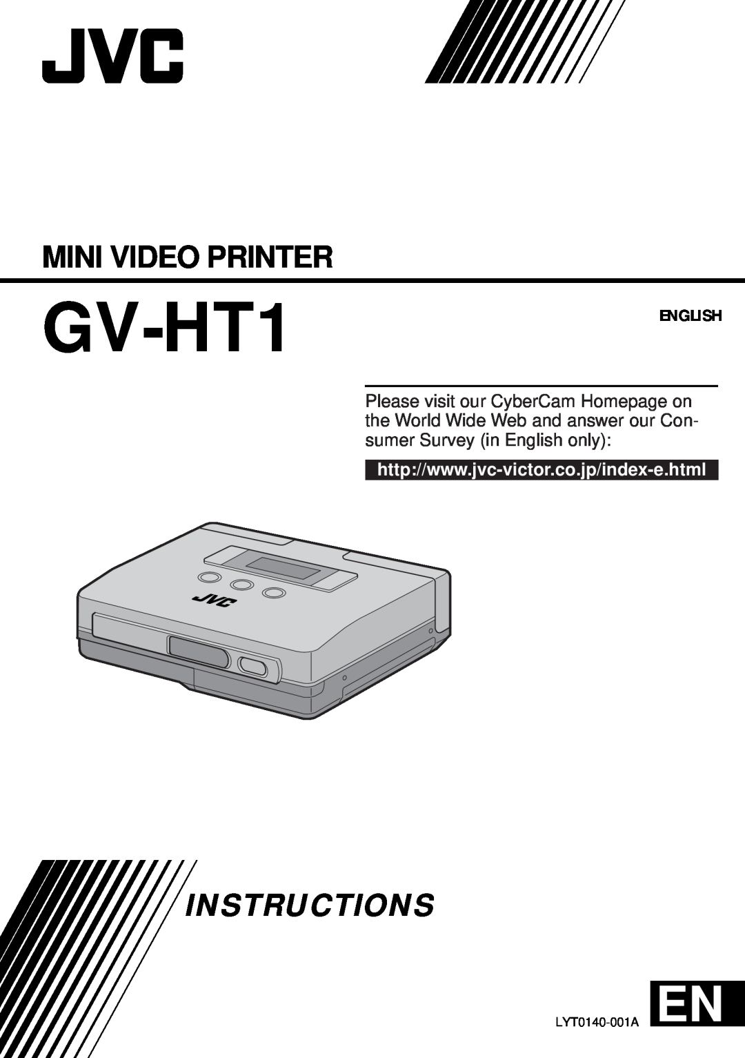 JVC GV-HT1 manual Mini Video Printer, Instructions, English 