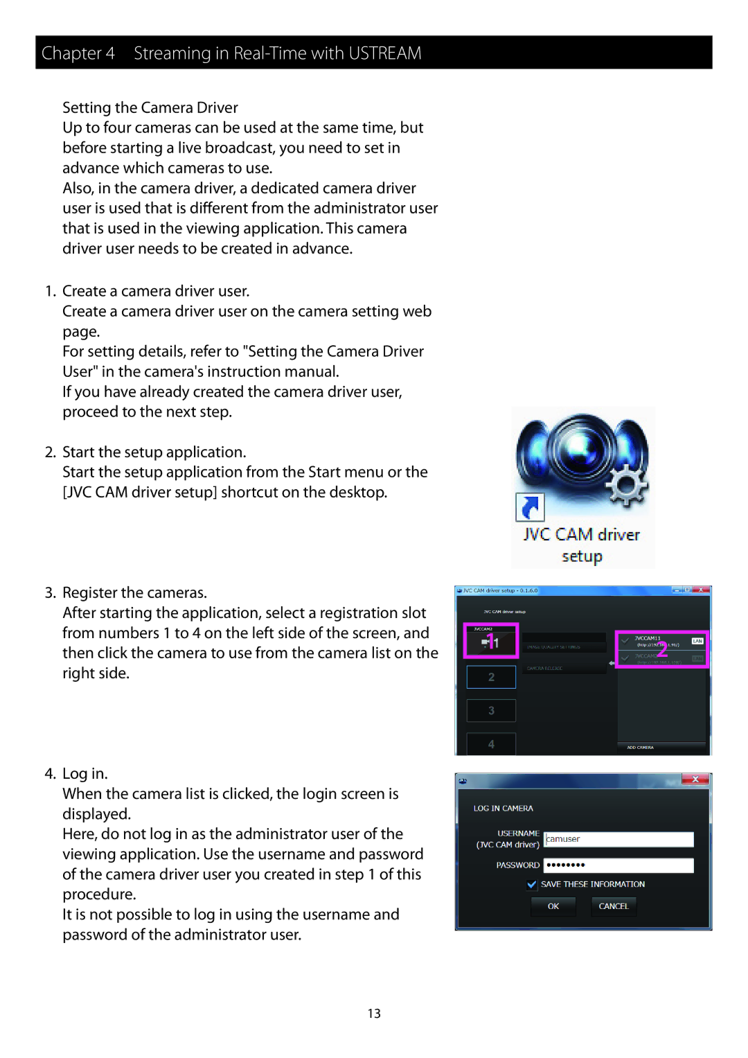 JVC GV-L51, GV-L52 instruction manual Streaming in Real-Time with Ustream 