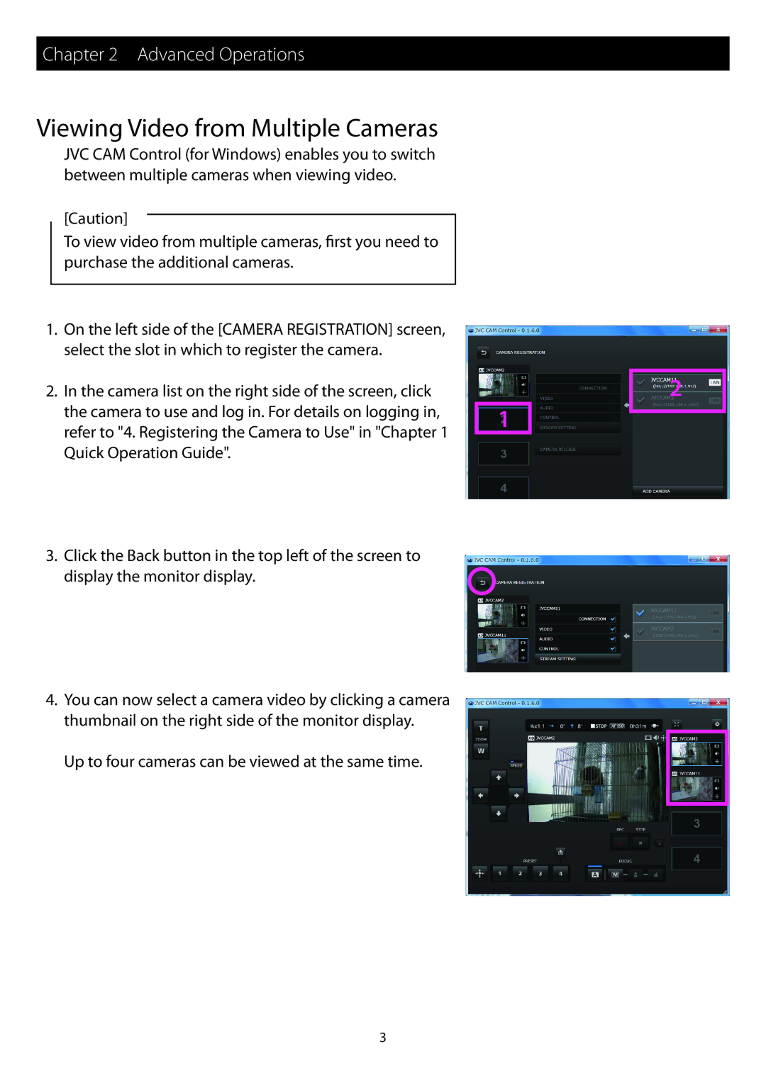 JVC GV-L51, GV-L52 instruction manual Viewing Video from Multiple Cameras, Advanced Operations 