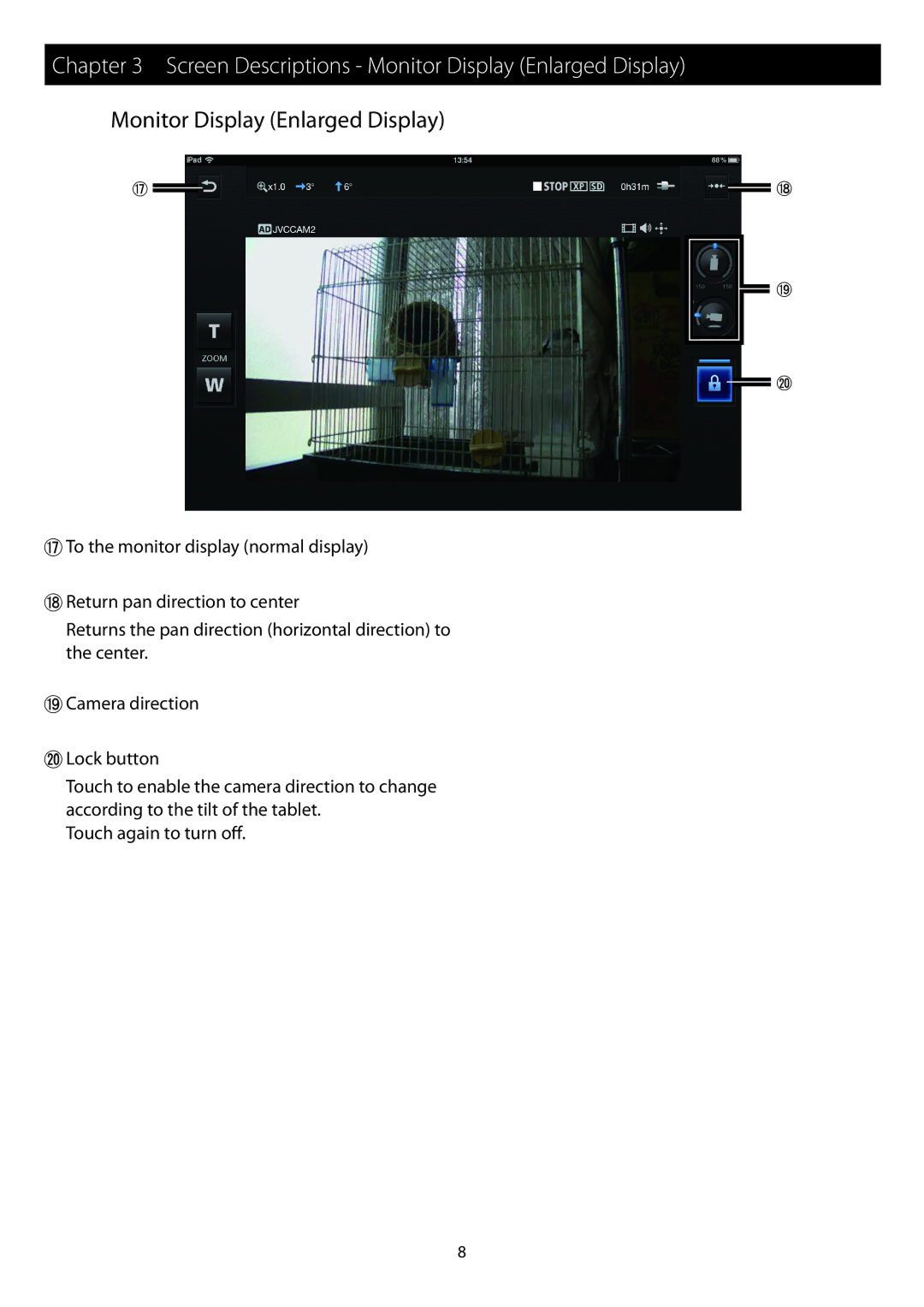 JVC GV-LS2/GV-LS1 instruction manual Screen Descriptions Monitor Display Enlarged Display 