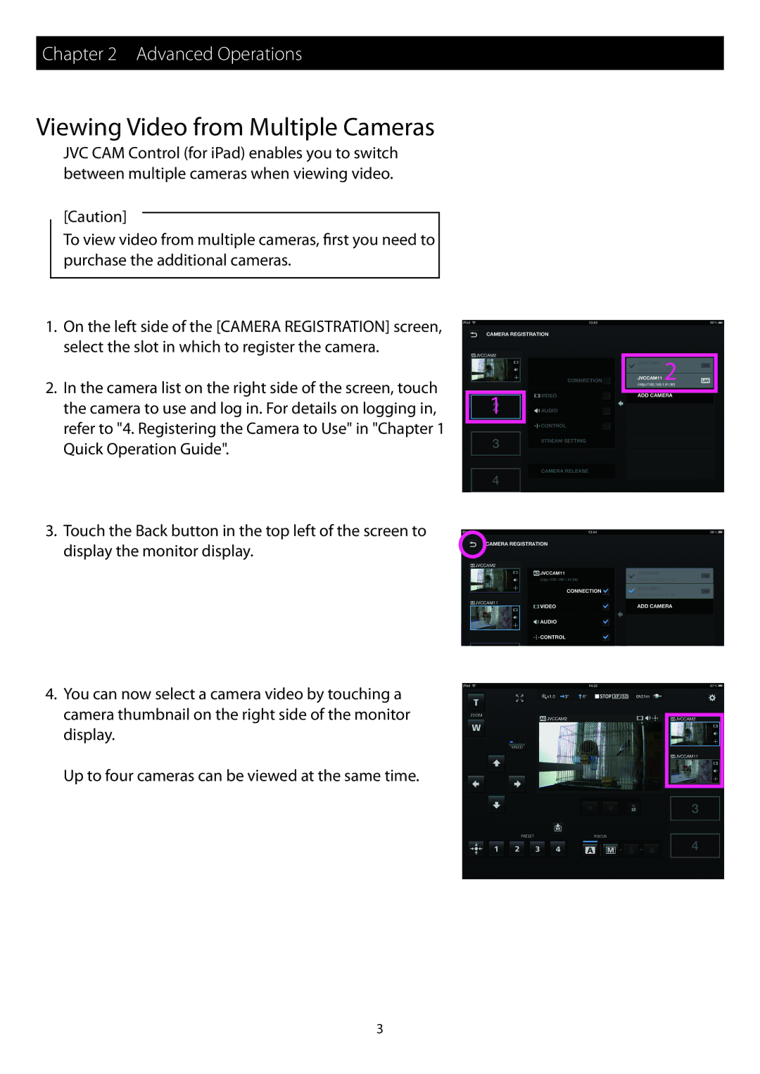 JVC GV-LS2/GV-LS1 instruction manual Viewing Video from Multiple Cameras, Advanced Operations 