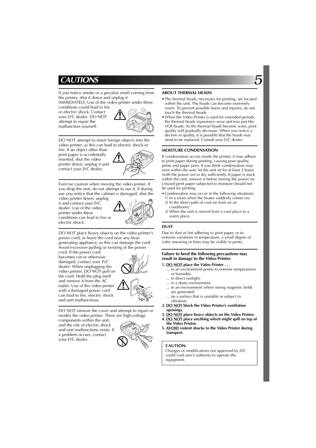 JVC GV-PT1 manual About Thermal Heads 