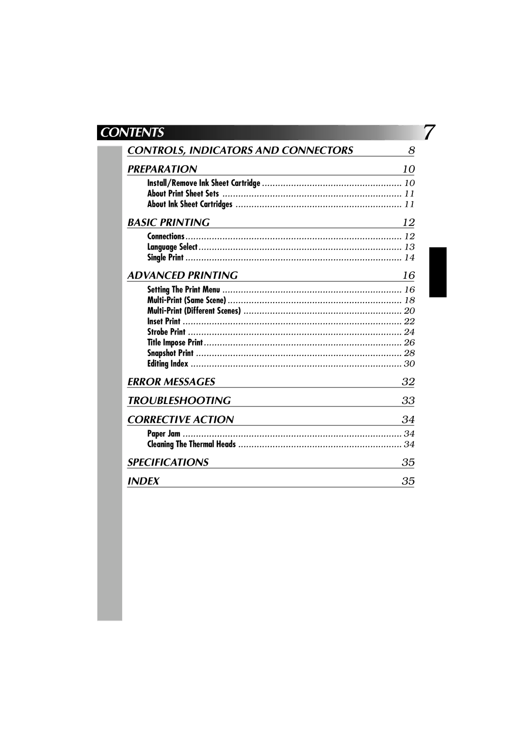 JVC GV-PT1 manual Contents 