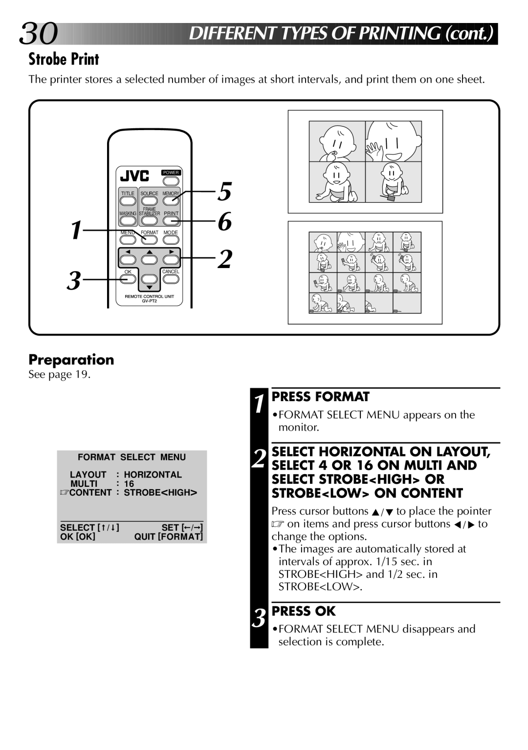 JVC GV-PT2U manual Strobe Print 