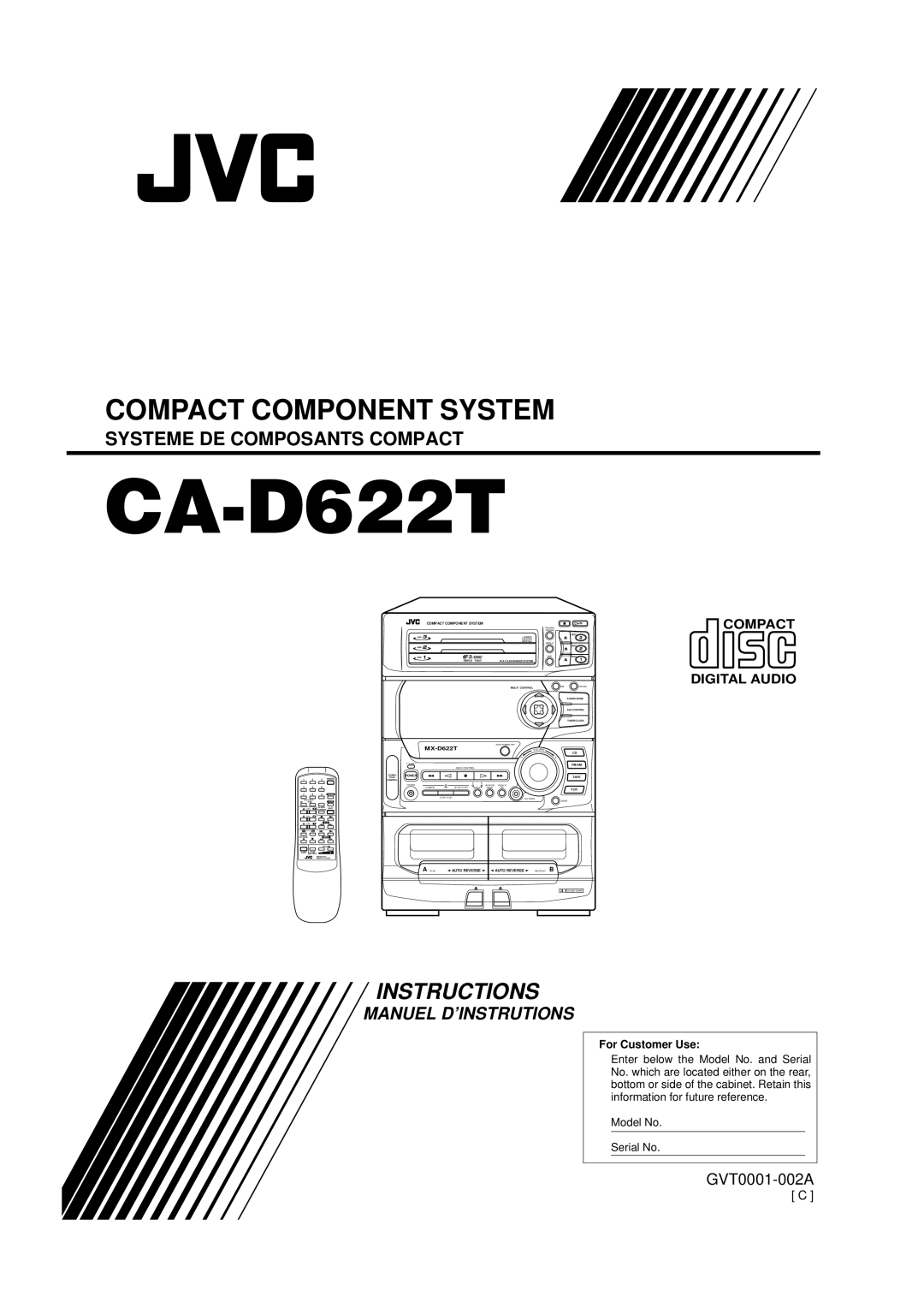 JVC GVT0001-002A manual CA-D622T 