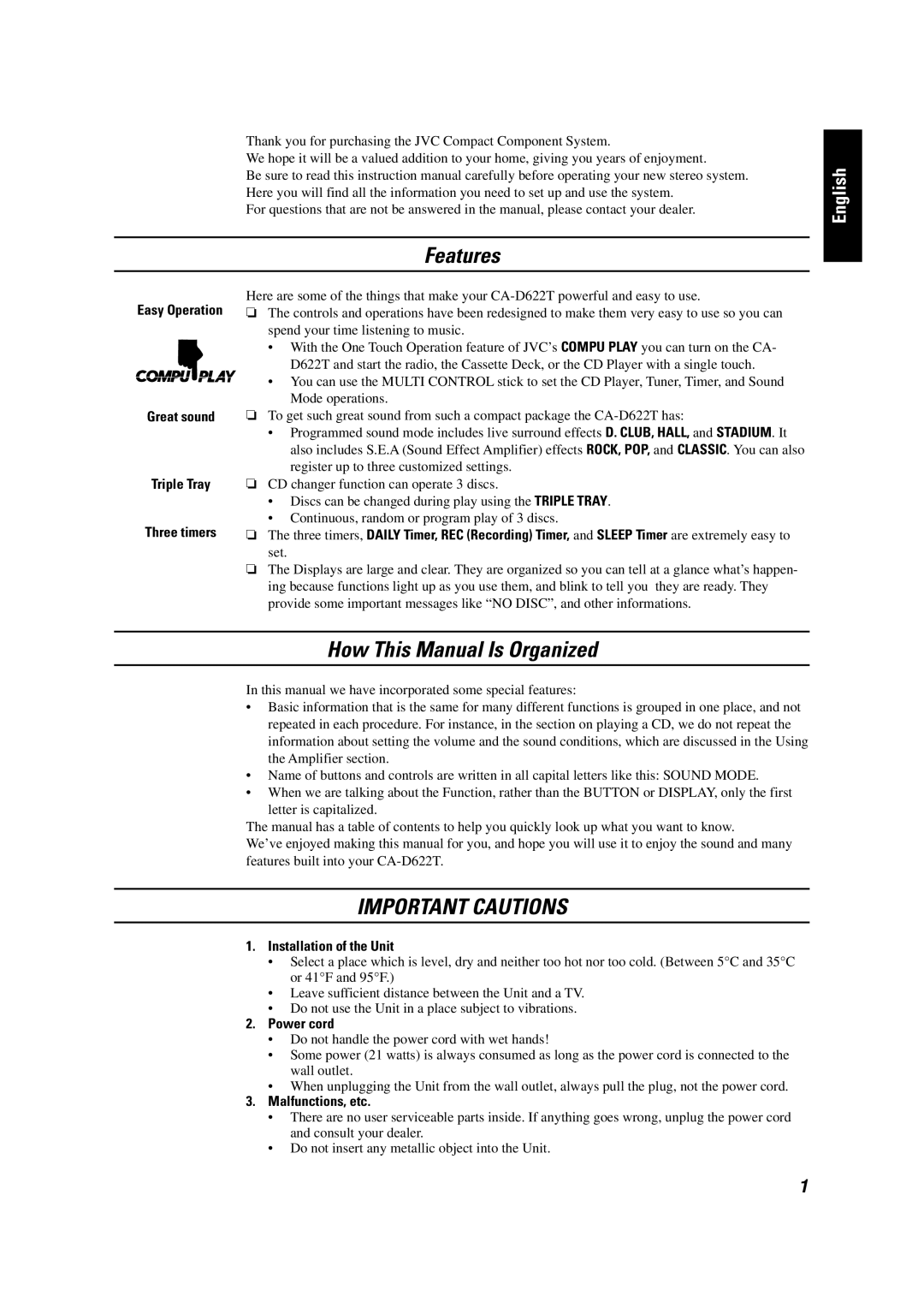 JVC GVT0001-002A manual Features, How This Manual Is Organized 