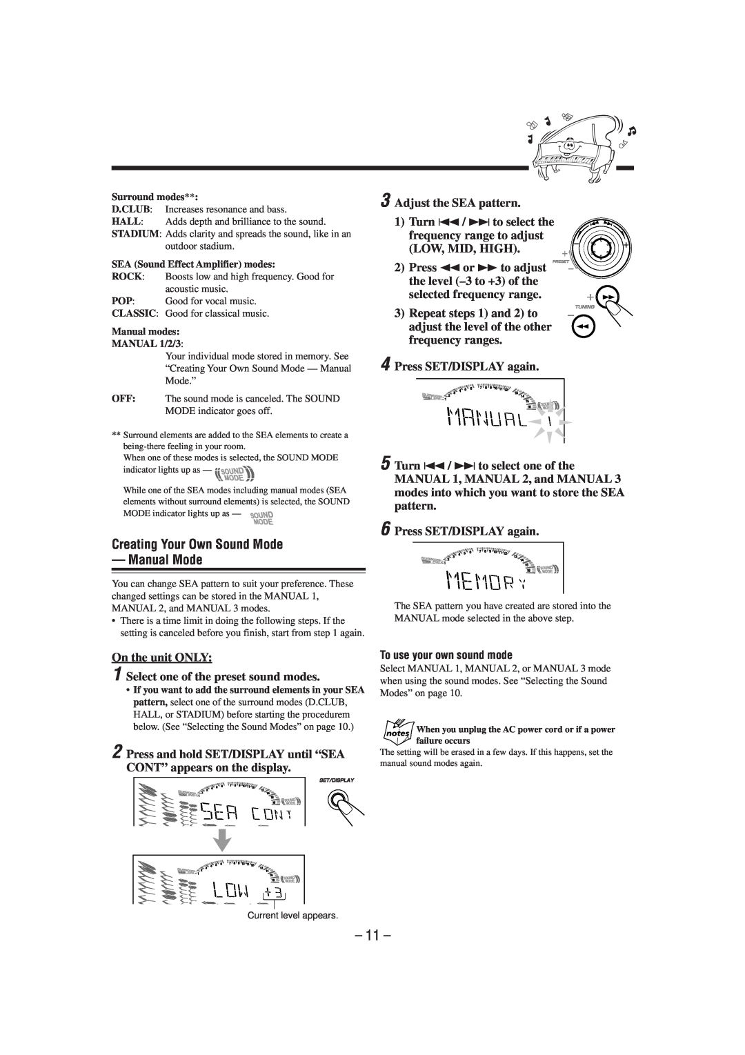 JVC GVT0052-008A manual Creating Your Own Sound Mode - Manual Mode 