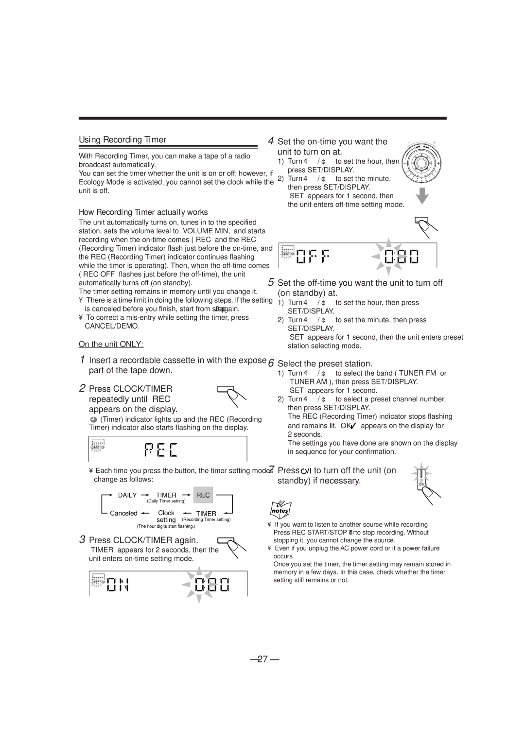 JVC GVT0077-008A manual Using Recording Timer, How Recording Timer actually works 