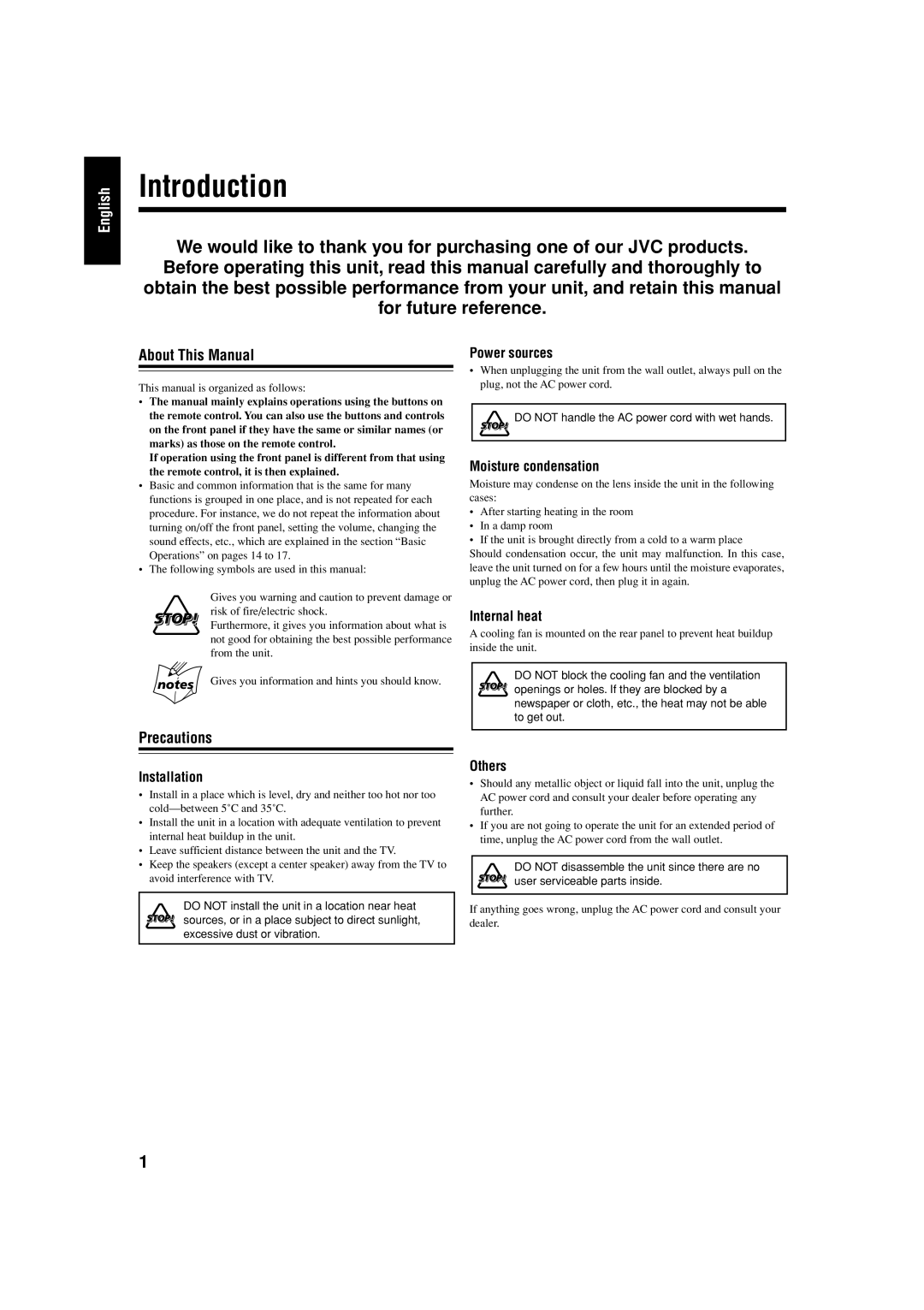 JVC GVT0119-001C, CA-HXZ77D, CA-HXZ55D manual Introduction, About This Manual, Precautions 