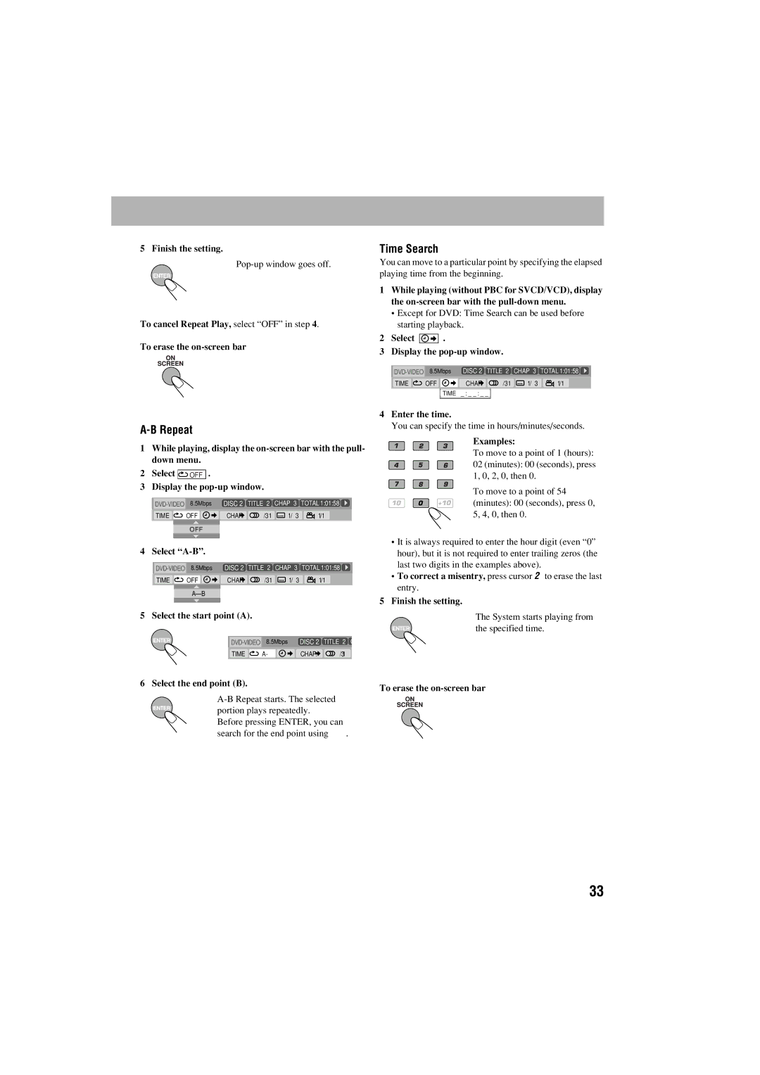 JVC GVT0125-003A manual Time Search, Repeat 