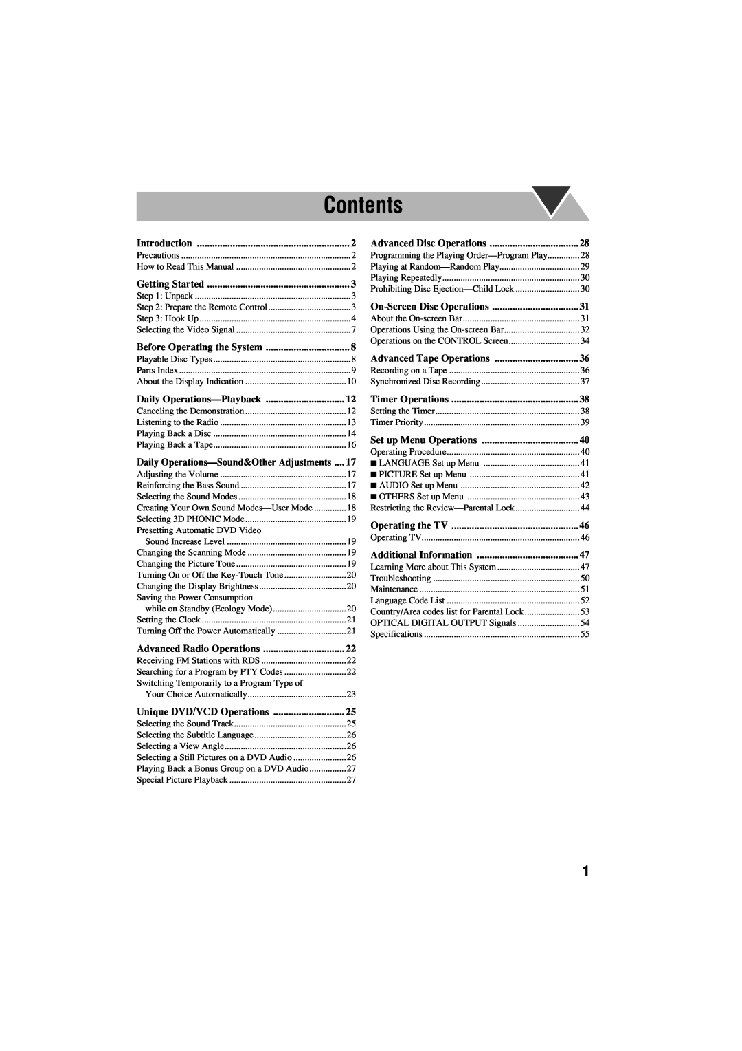 JVC GVT0125-003A manual Contents 
